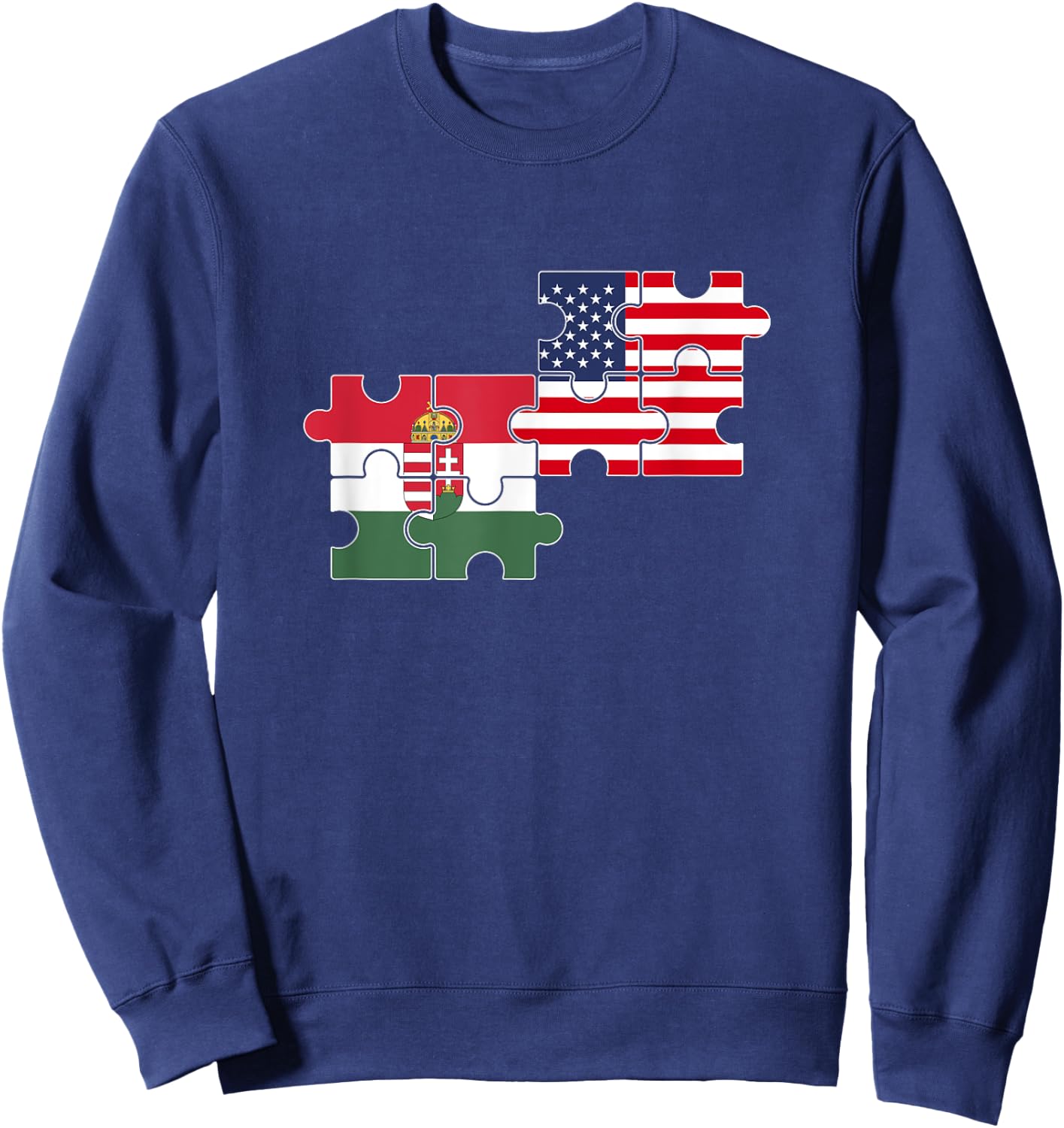 Hungary USA Flag American Hungarian Women Kids Men Sweatshirt - Sweatshirt | Navy
