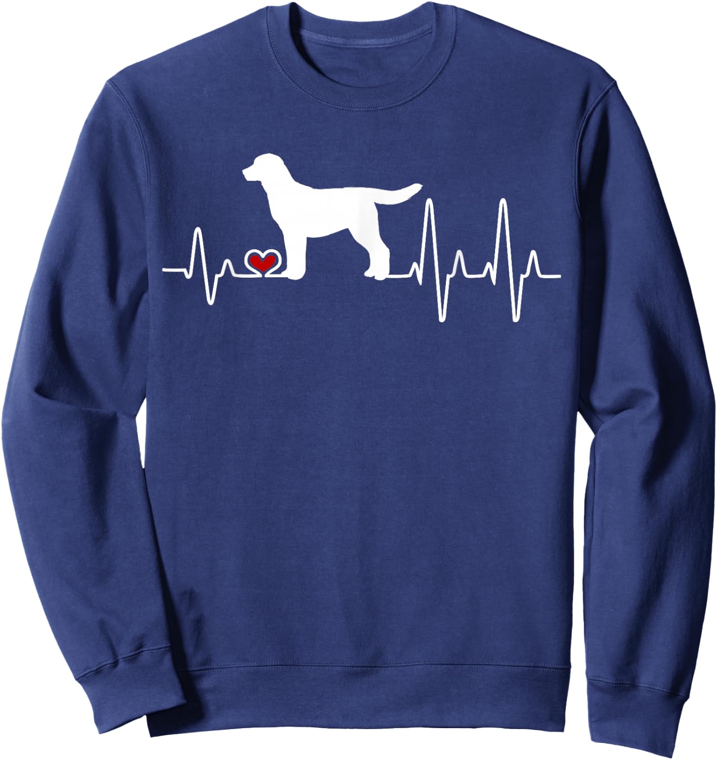 Labrador Dog Heartbeat Pulse Women Girls Kids Sweatshirt - Sweatshirt | Navy