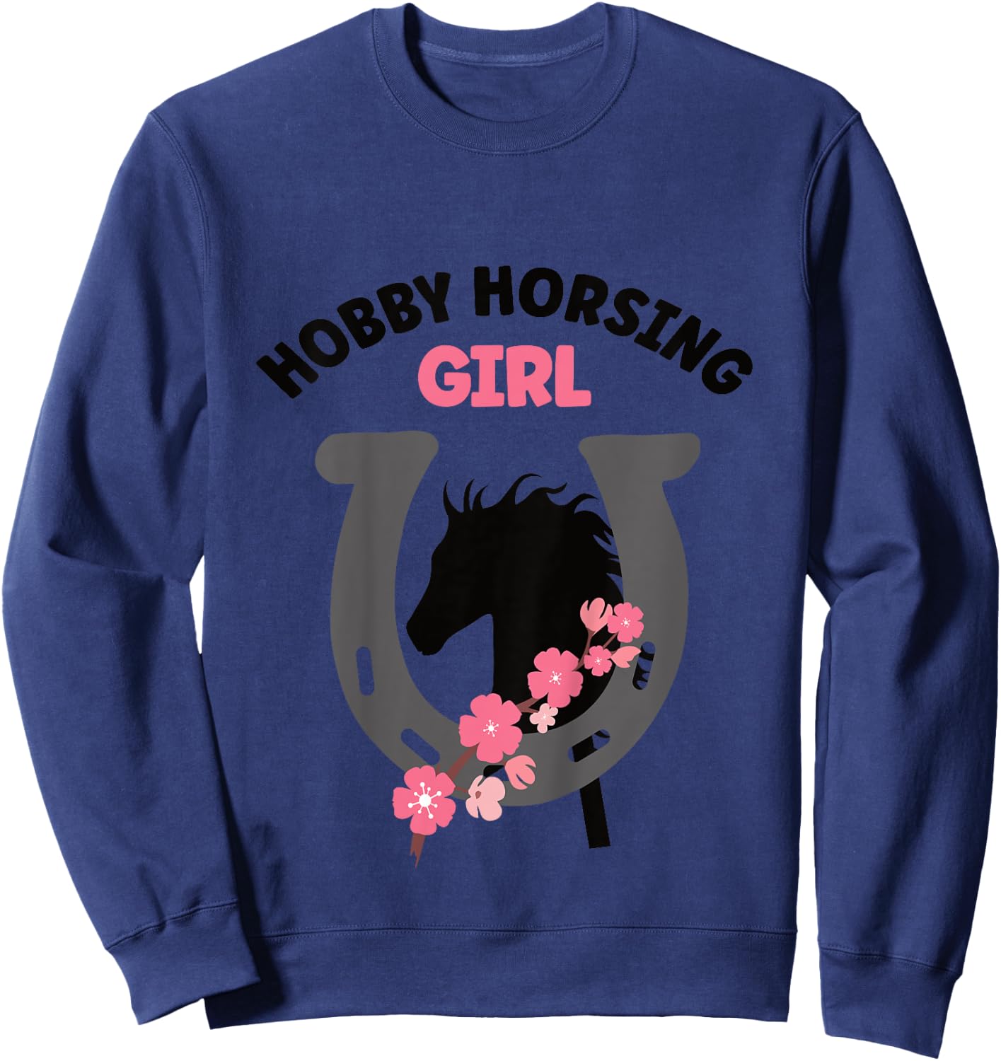 Hobby Horsing Girl Pferde Mädchen Hufeisen Steckenpferde Sweatshirt - Sweatshirt | Navy