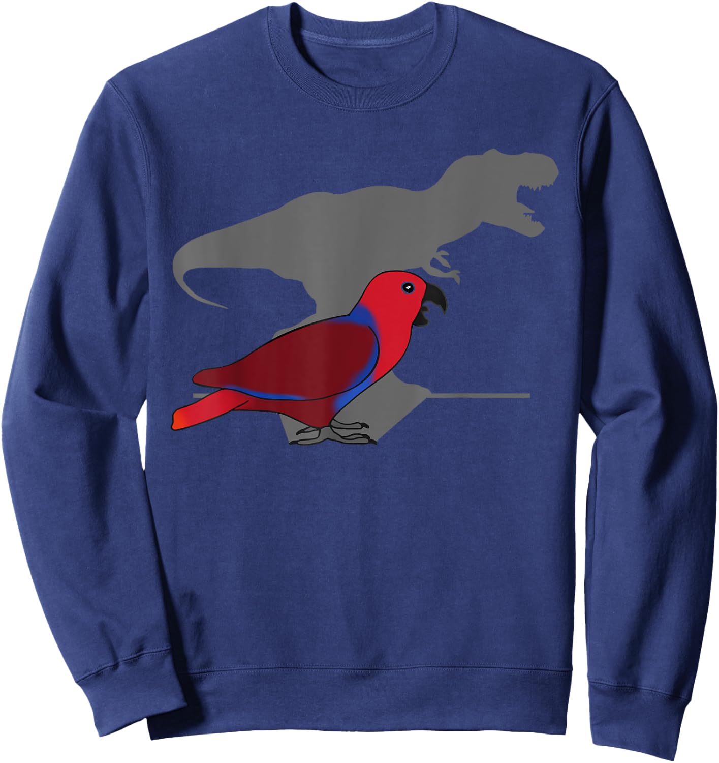 Funny Parrot owner, Birb memes, T-rex Female Eclectus Sweatshirt - Sweatshirt | Navy