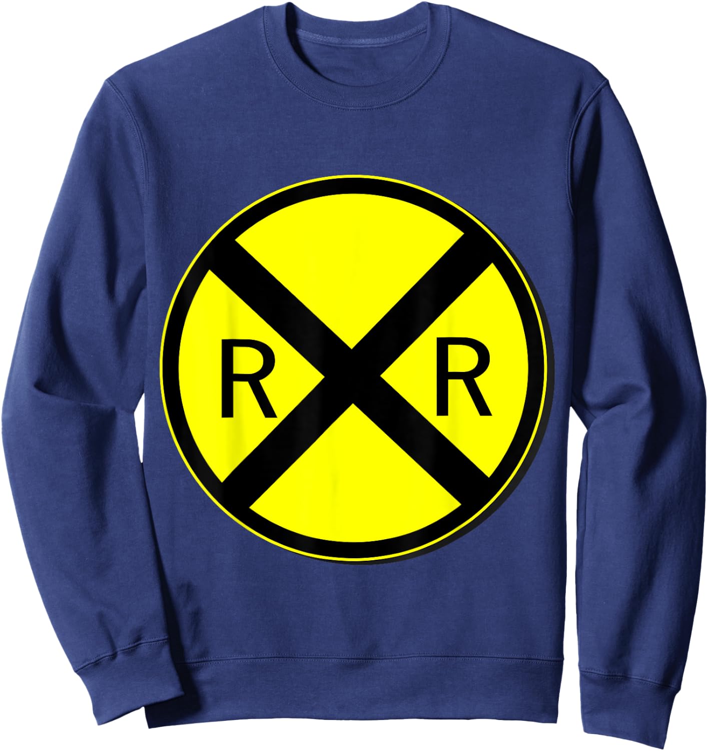 Railroad Crossing Sign Simple Easy Halloween Costume Sweatshirt - Sweatshirt | Navy