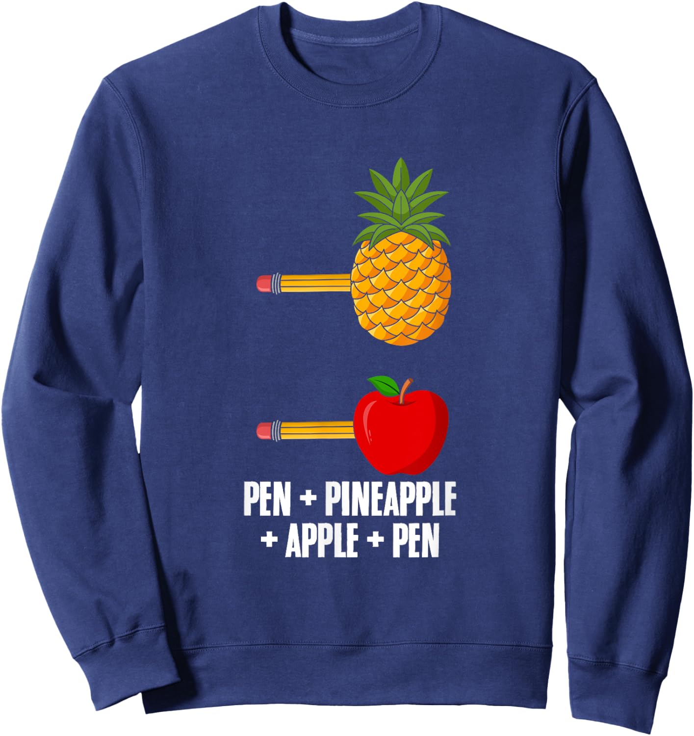 Pen Pineapple Apple Pen Hawaii Summer Fruit Aloha Pineapple Women Sweatshirt - Sweatshirt | Navy