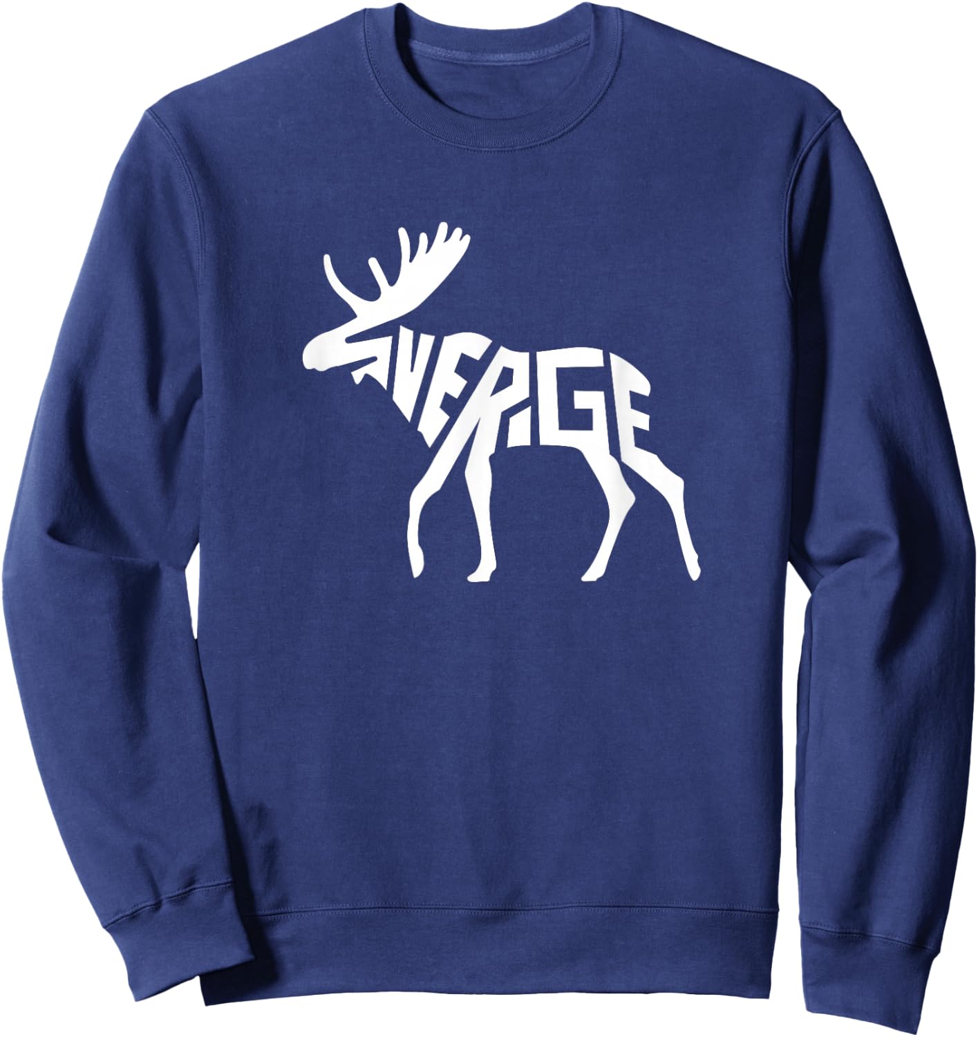Sweden Sverige Moose Word Art - Funny Animal Sweatshirt - Sweatshirt | Navy