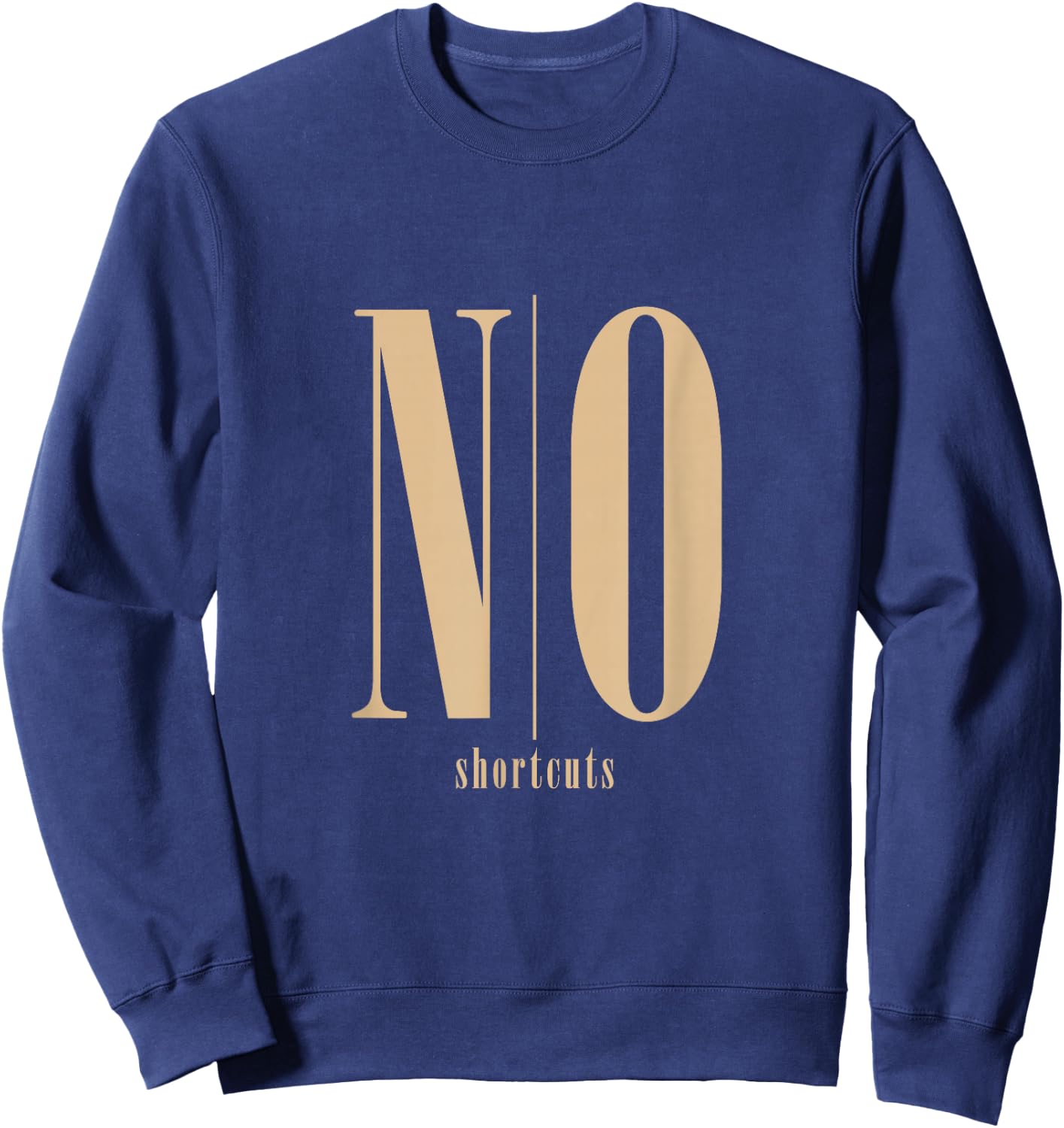 Tan No/Shortcuts Tan Color Graphic Sweatshirt - Sweatshirt | Navy