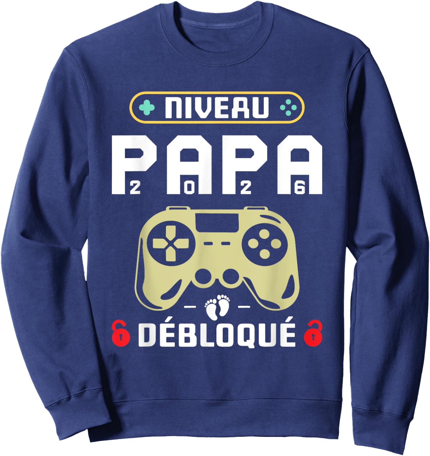 Dad Gamer in 2026 - Unlocked Dad Level Baby Riding Sweatshirt - Sweatshirt | Navy