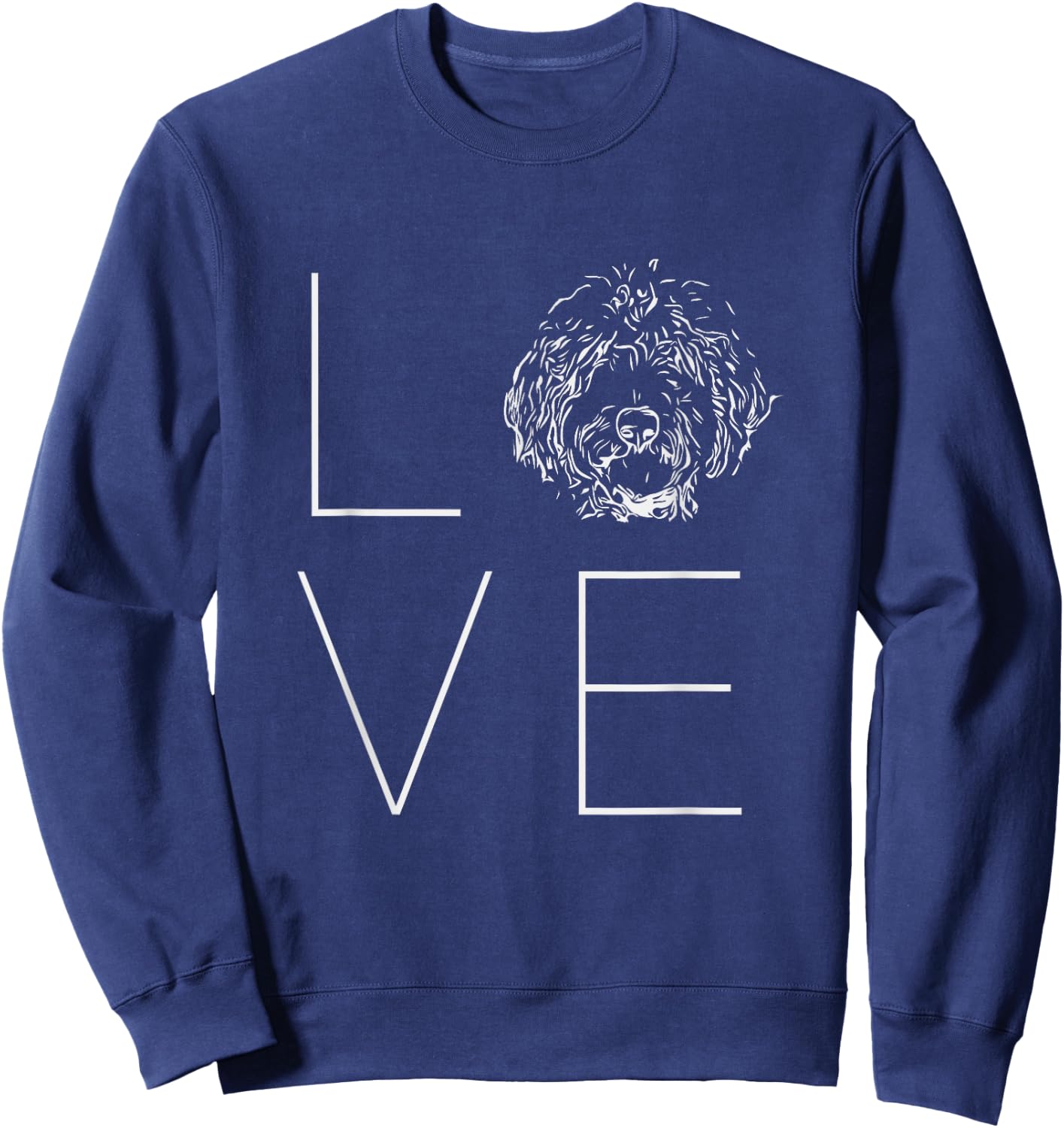 Love Doodles Cute Golden Labradoodle Line Drawing Sweatshirt - Sweatshirt | Navy