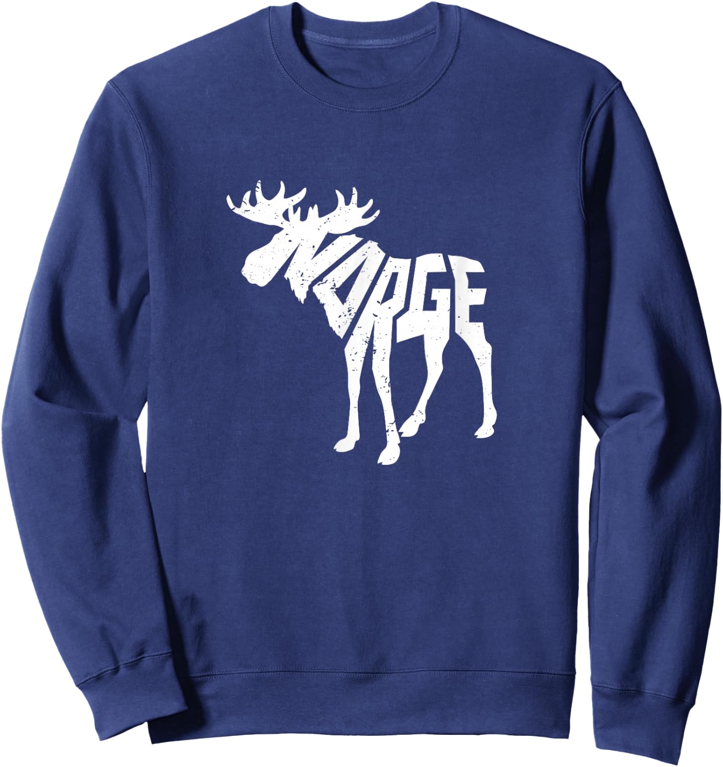 Norway Moose Word Art - Funny Norge Animal Sweatshirt - Sweatshirt | Navy