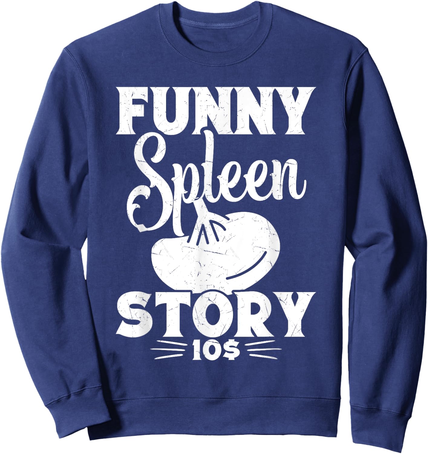 Spleen Plush Spleen Surgery Warrior Splenectomy Recovery Sweatshirt - Sweatshirt | Navy