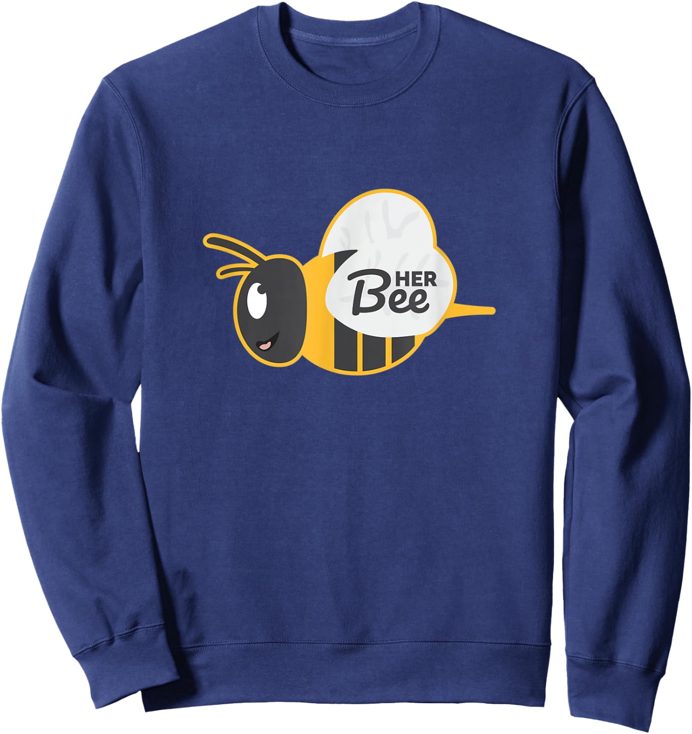 Her Bee His Honey Couple Matching Valentine's Day Gifts Sweatshirt - Sweatshirt | Navy