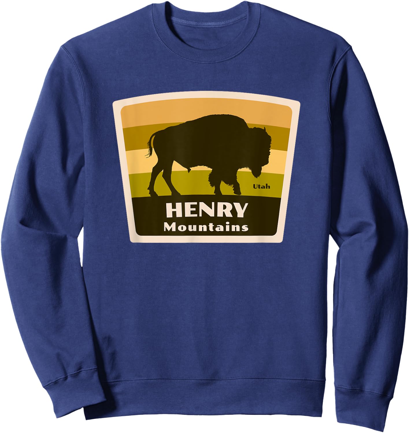 Henry Mountains Utah Bison Herd Vacation Trip Souvenir Sweatshirt - Sweatshirt | Navy