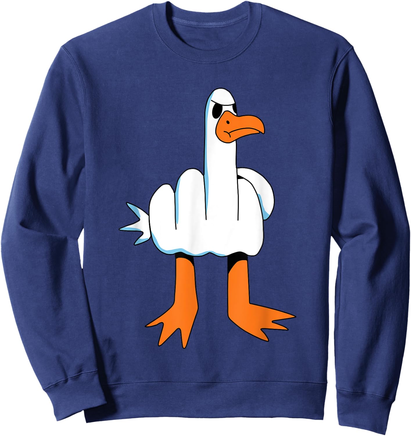 Funny Finger of Disagree - Swan Sweatshirt - Sweatshirt | Navy