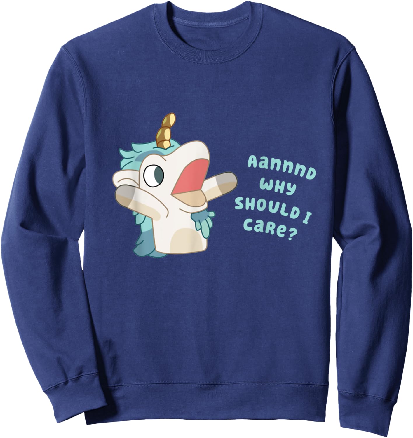 Warum sollte ich mich kümmern | Unicorse Sweatshirt - Sweatshirt | Navy