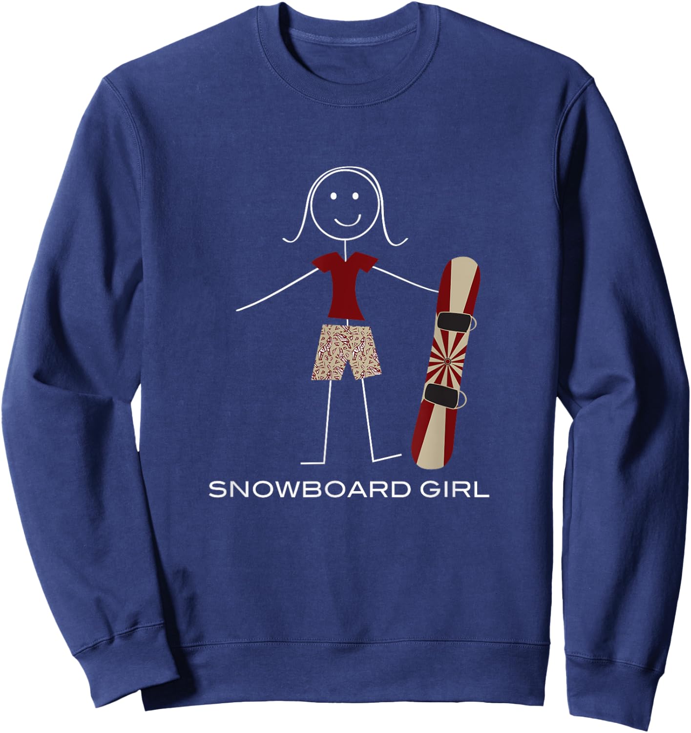 Funny Women Snowboarding, Girl Snowboard Sweatshirt - Sweatshirt | Navy