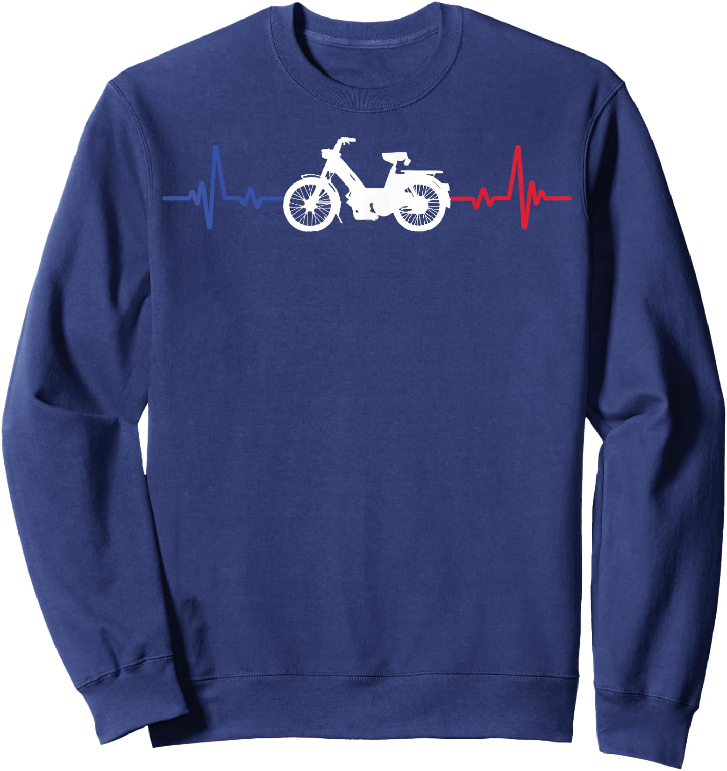 moped mob mobeur moped heartbeat humour , Black, S Sweatshirt - Sweatshirt | Navy