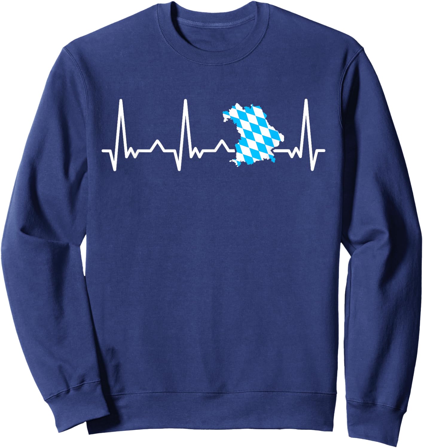 Bayern Herzschlag EKG Freistaat Bayern Bayerische Silhouette Sweatshirt - Sweatshirt | Navy