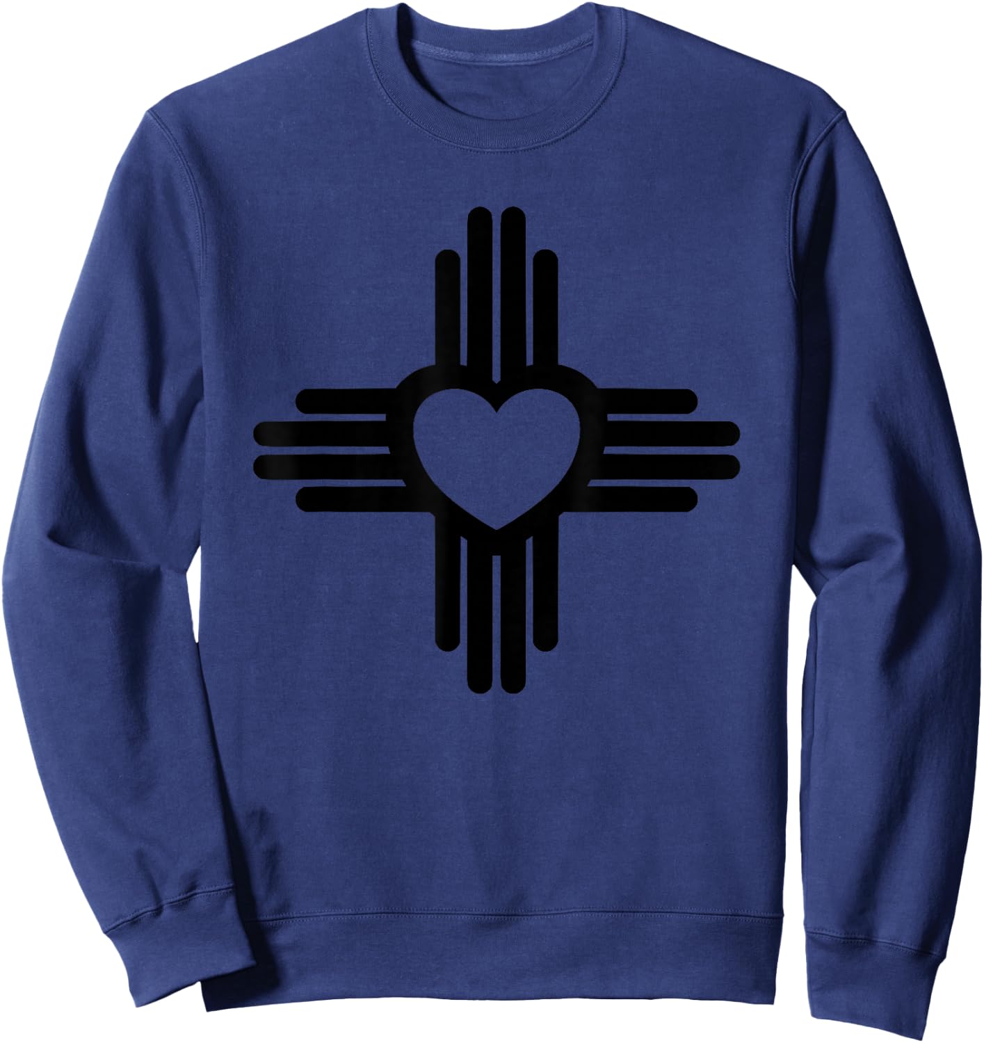 Zia Symbol Heart - I Love New Mexico Sweatshirt - Sweatshirt | Navy