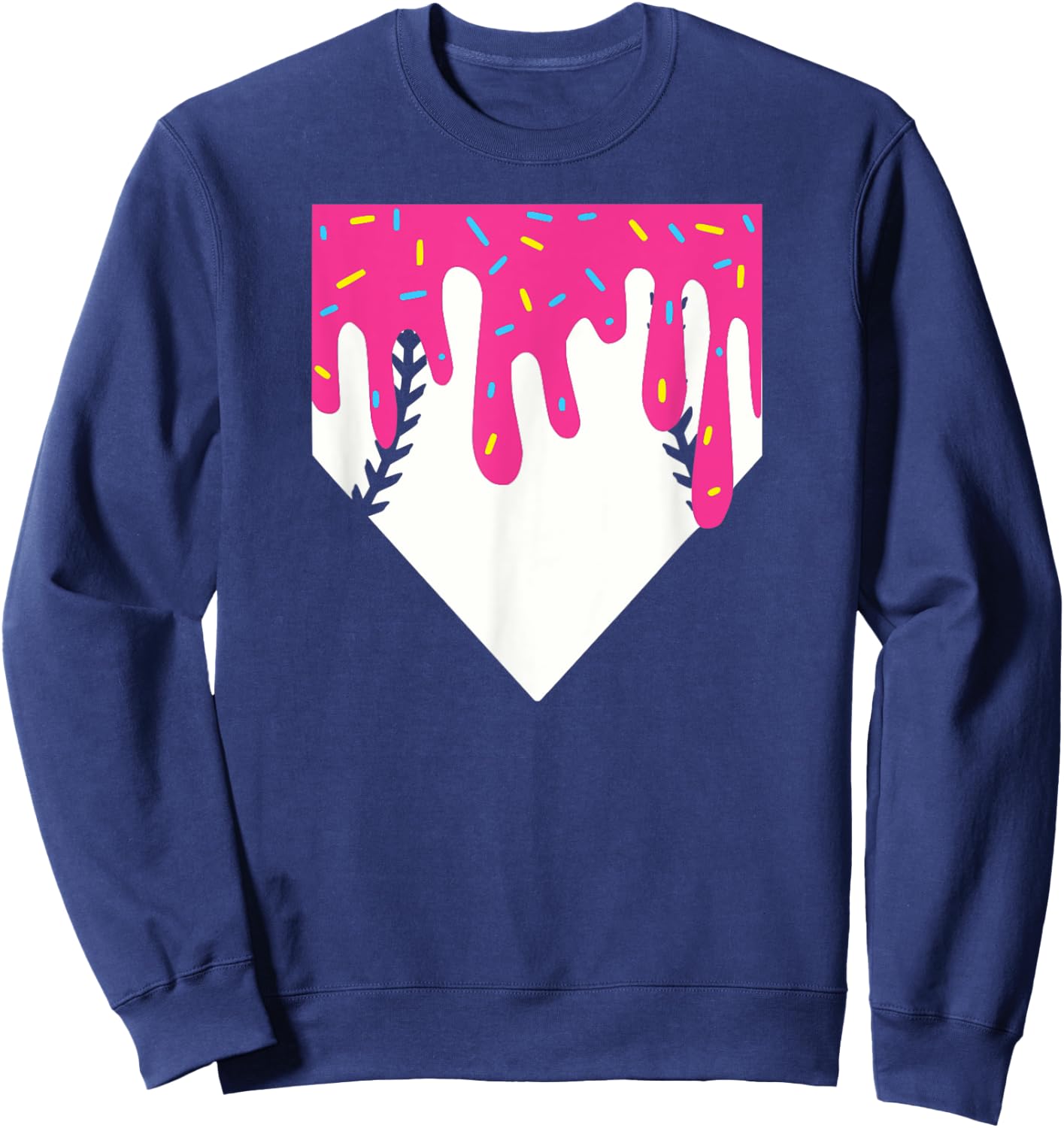 Baseball Home Plate Ice Cream Drip Sweatshirt - Sweatshirt | Navy