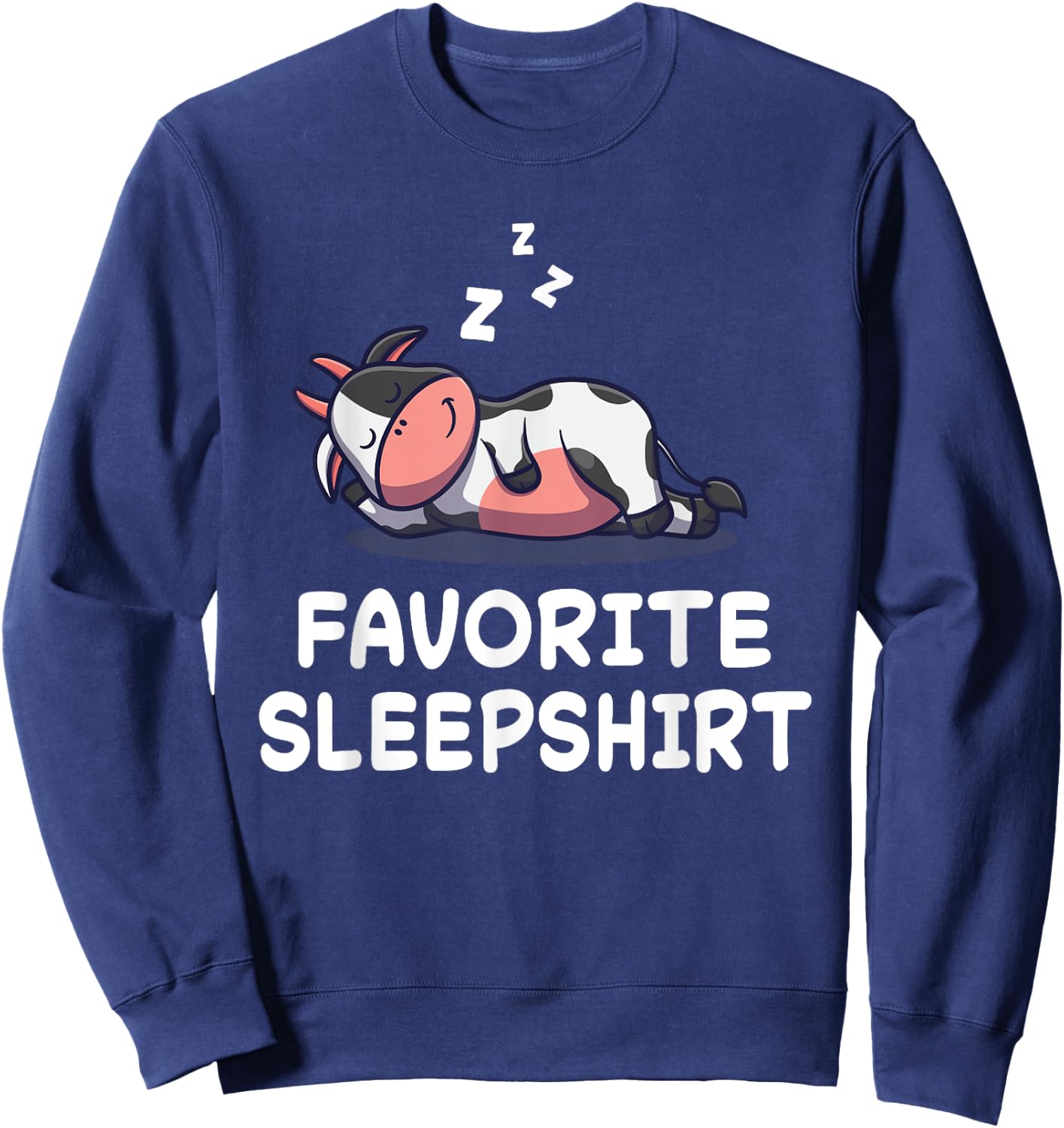 Cow and Cow Print Sleepwear Pyjama , Black, S Sweatshirt - Sweatshirt | Navy