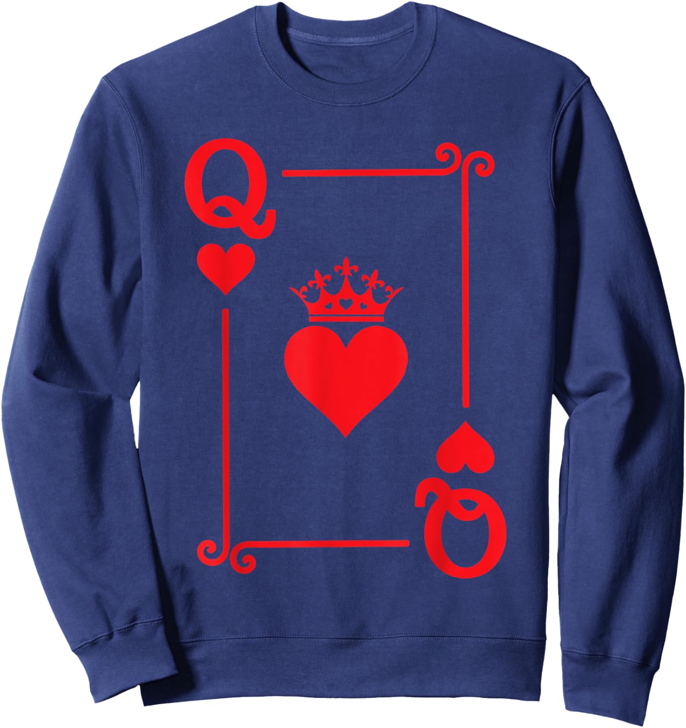 Queen Hearts Card Costume - Playing Cards - Queen of Hearts Sweatshirt - Sweatshirt | Navy
