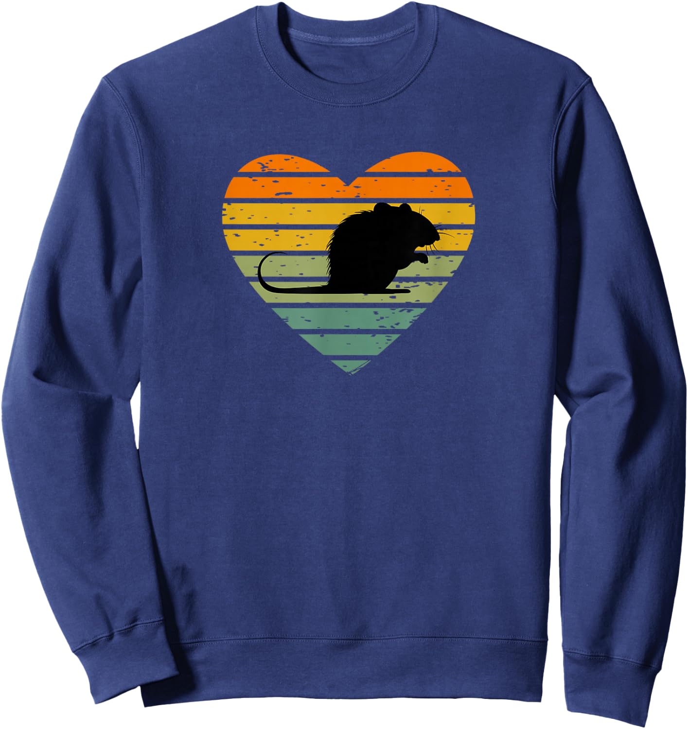 Ich liebe Ratten Retro Herz Nagetier Rattenfan Punker Ratte Sweatshirt - Sweatshirt | Navy