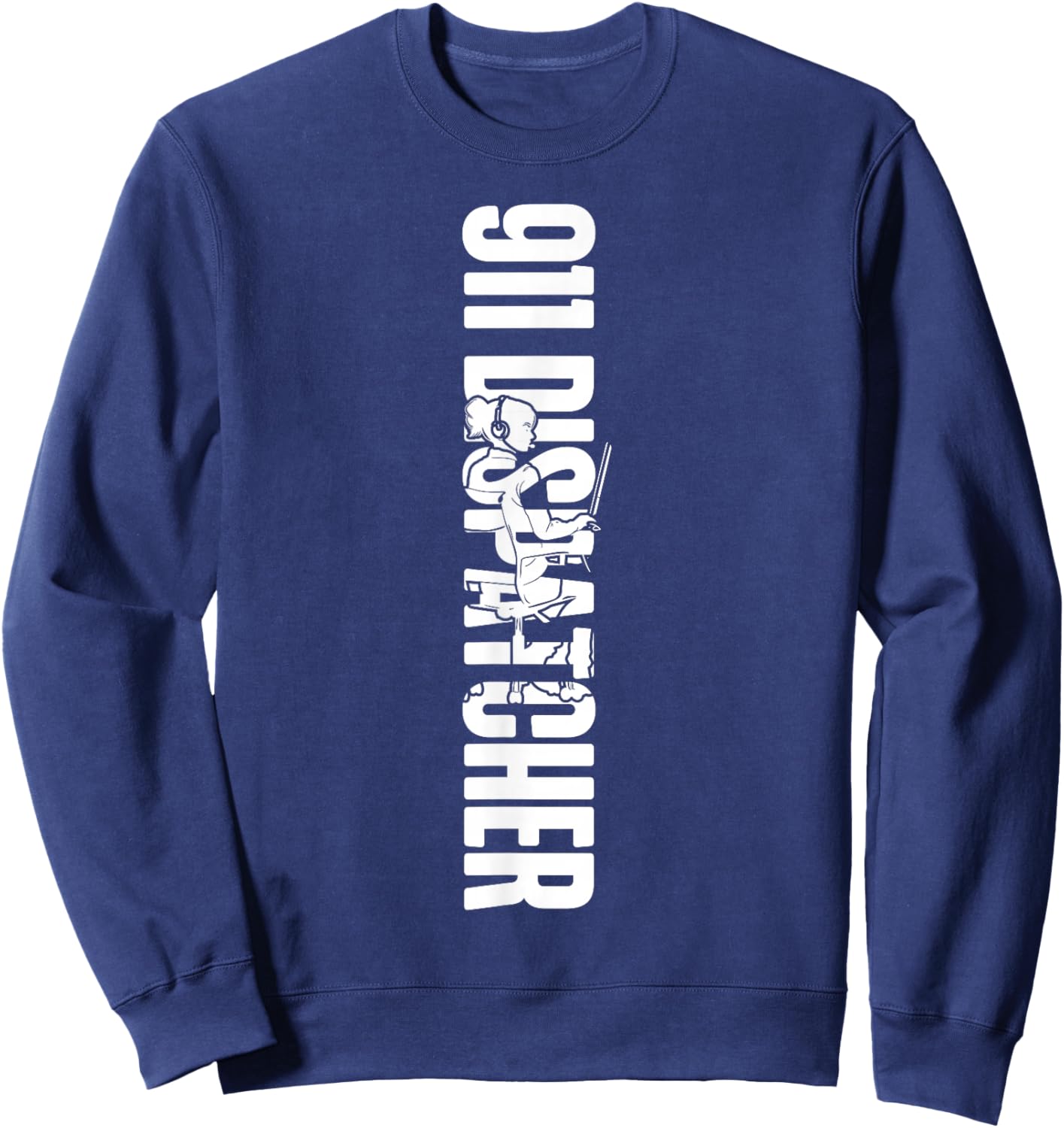 911 Dispatcher Thin Gold Yellow Line 911 Dispatcher Sweatshirt - Sweatshirt | Navy