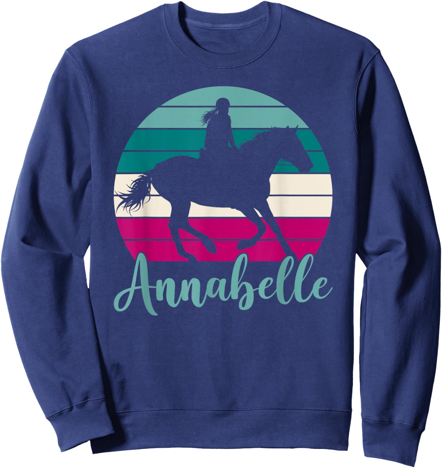 Annabelle Name Gift - Equestrian Shirt Annabelle Horse Girl Sweatshirt - Sweatshirt | Navy