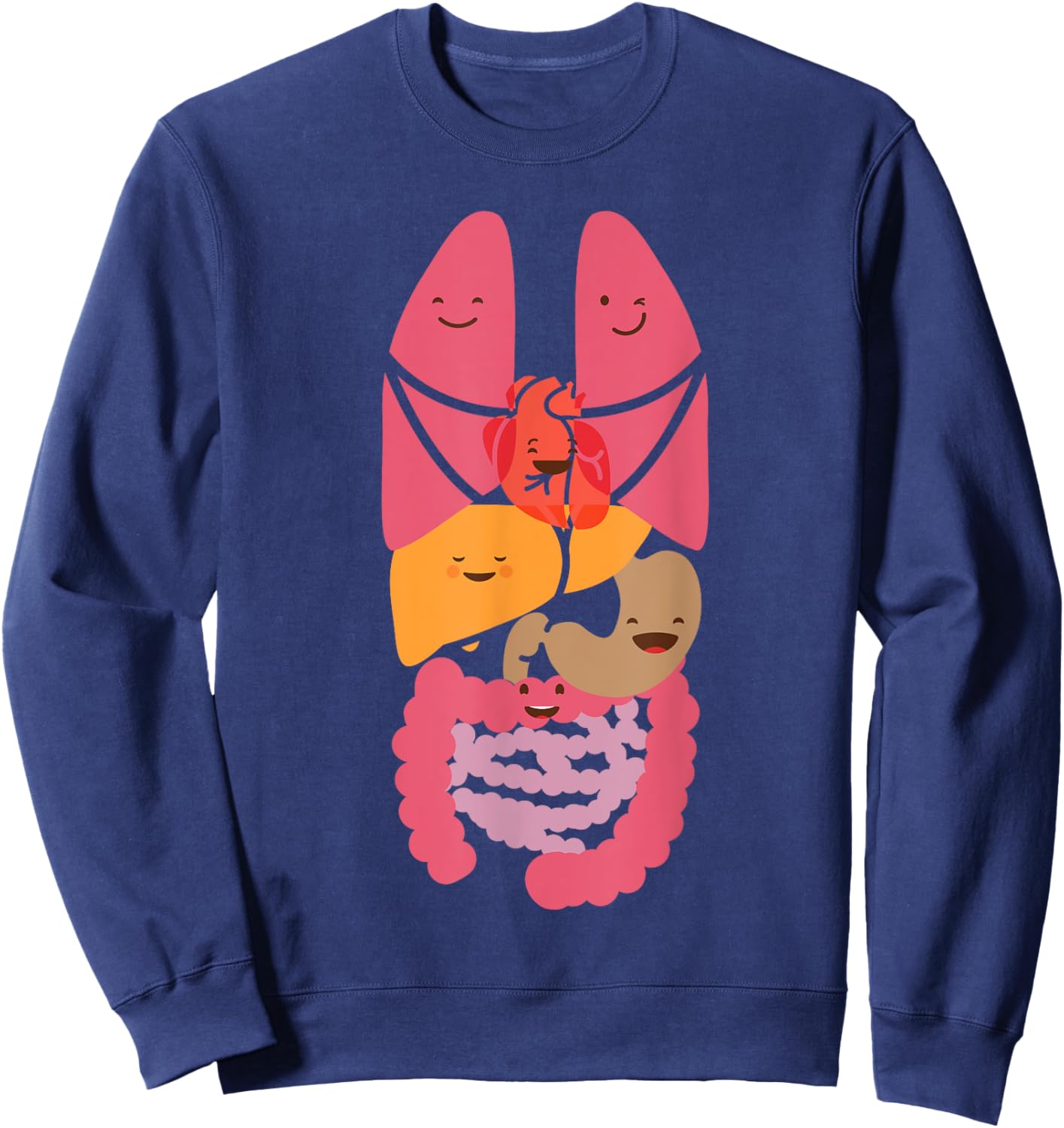Cool Body Anatomy Costume Funny Organ Sweatshirt - Sweatshirt | Navy