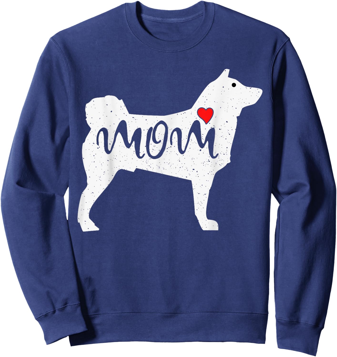 Akita Inu Dog Mom Mothers Day Heart Puppy Lover Sweatshirt - Sweatshirt | Navy
