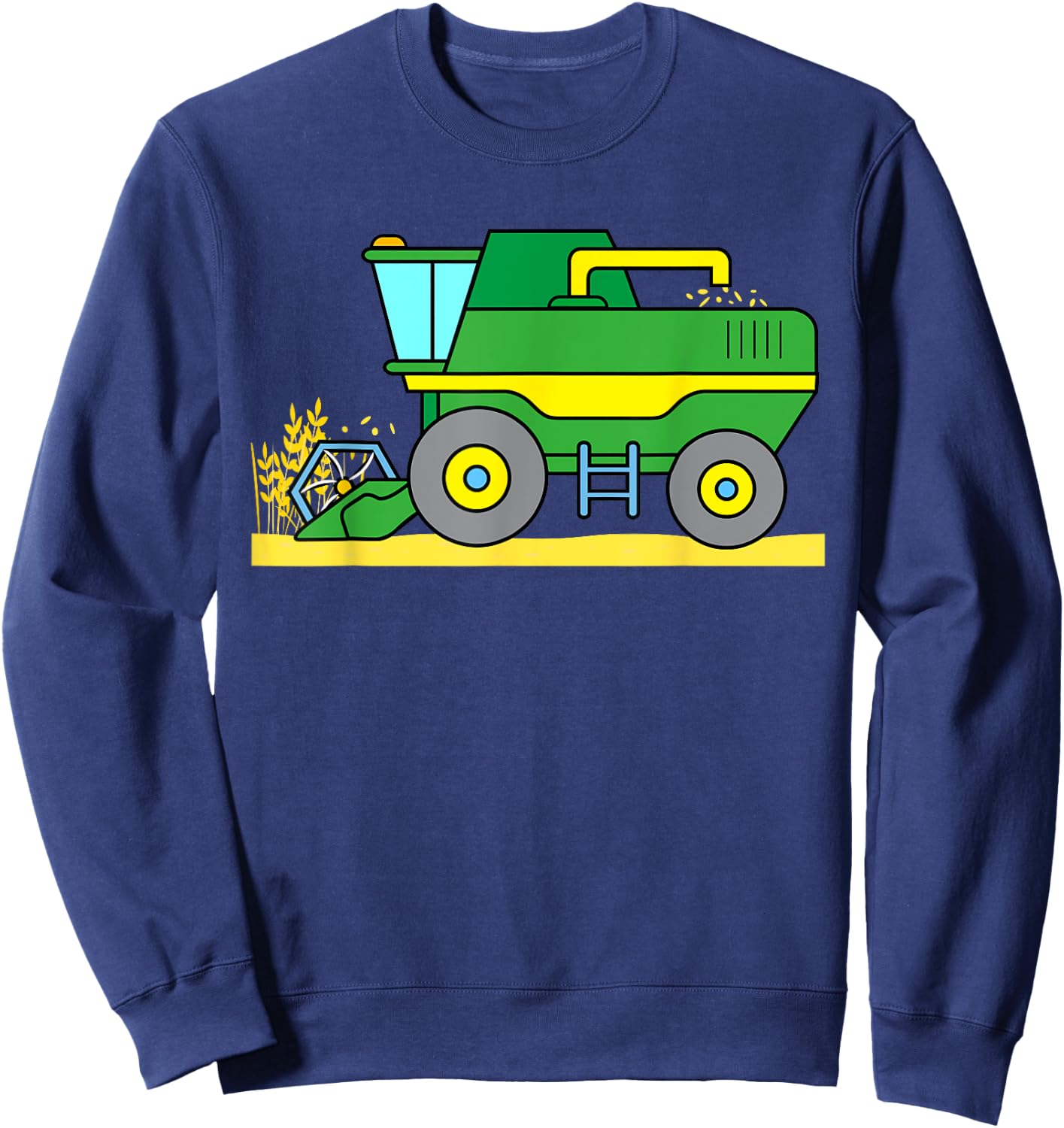 Combine Harvester Harvest Field Boy Girl Women Men Farm Sweatshirt - Sweatshirt | Navy