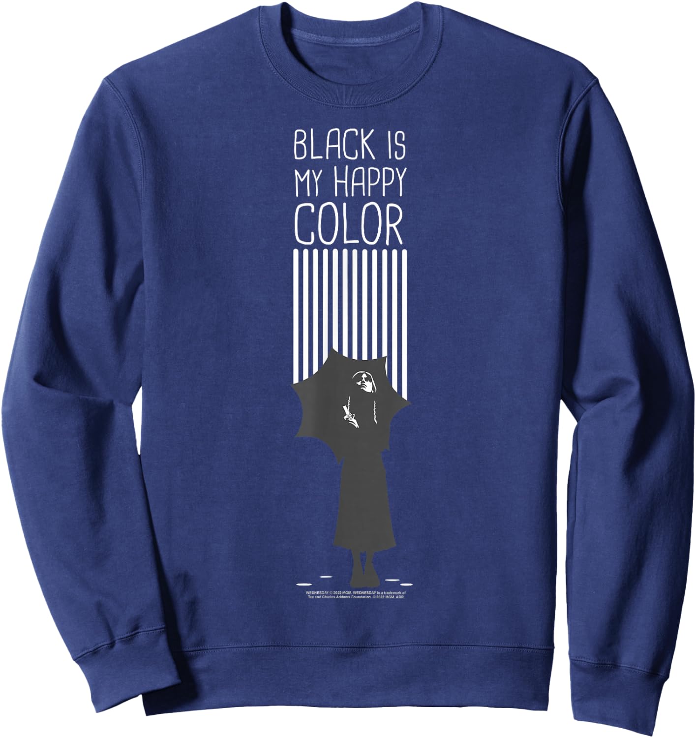 Wednesday Black is My Happy Color Quote Sweatshirt - Sweatshirt | Navy