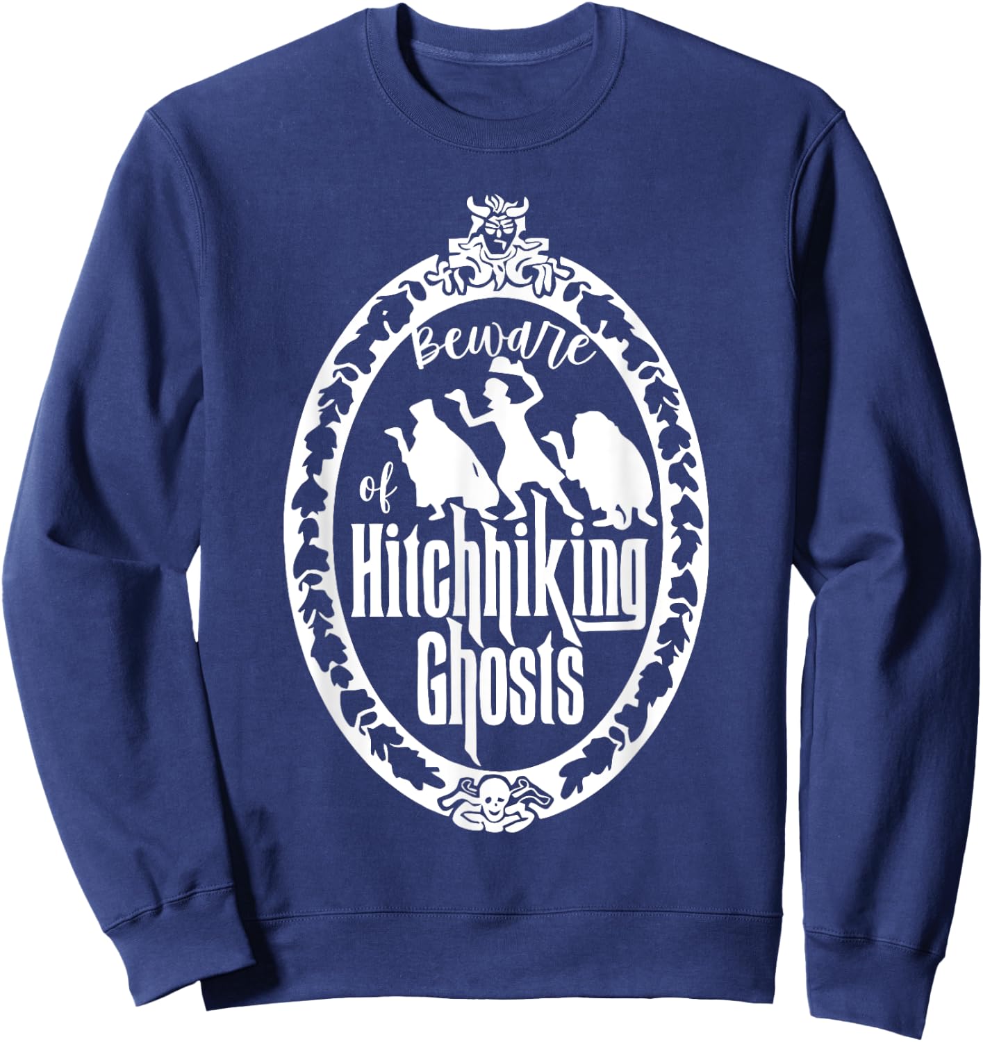 Beware Of Hitchhiking Ghost Halloween Sweatshirt - Sweatshirt | Navy