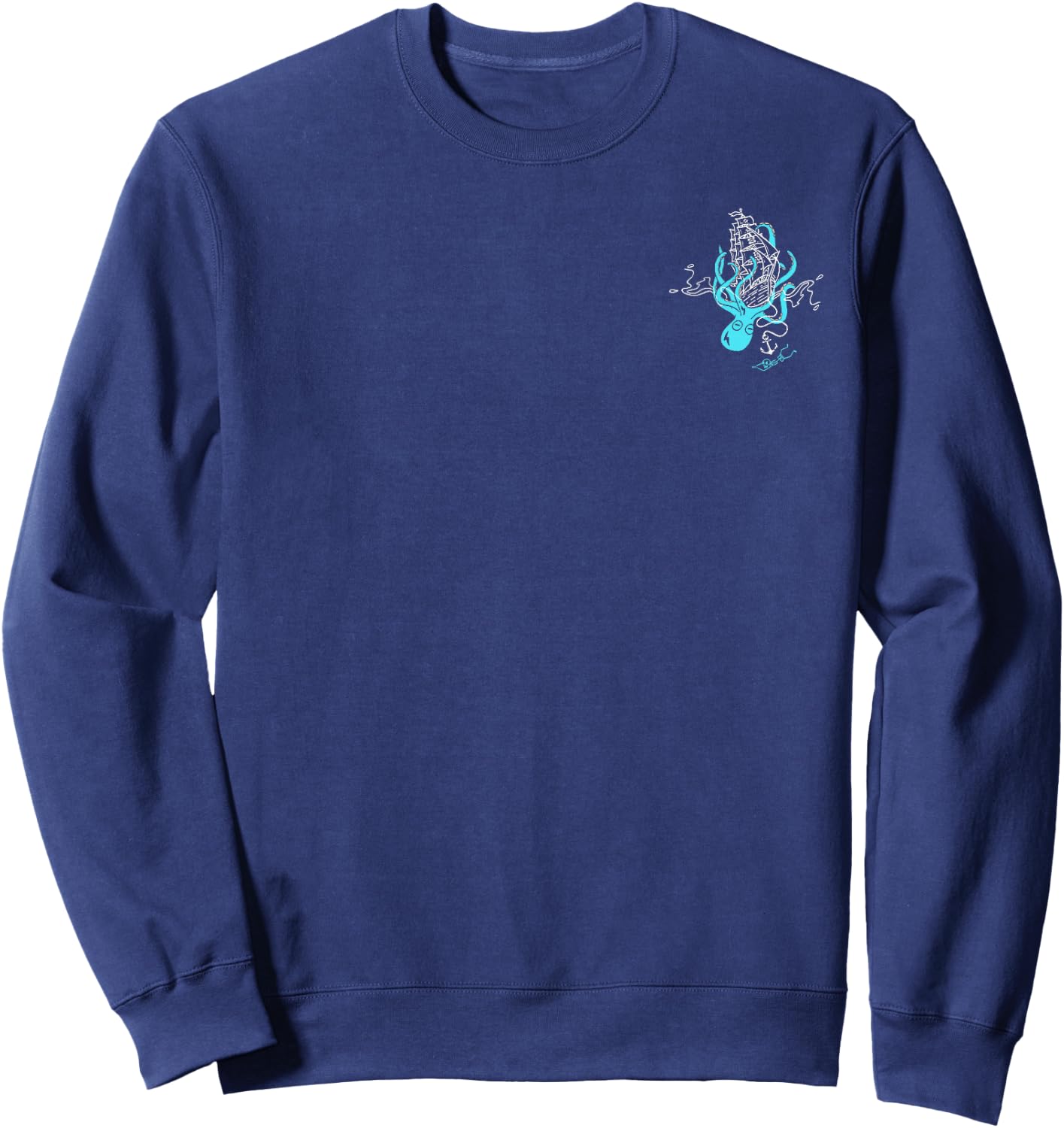 What's Kraken Funny Octopus Sea Monster Graphic (2 Sides) Sweatshirt - Sweatshirt | Navy