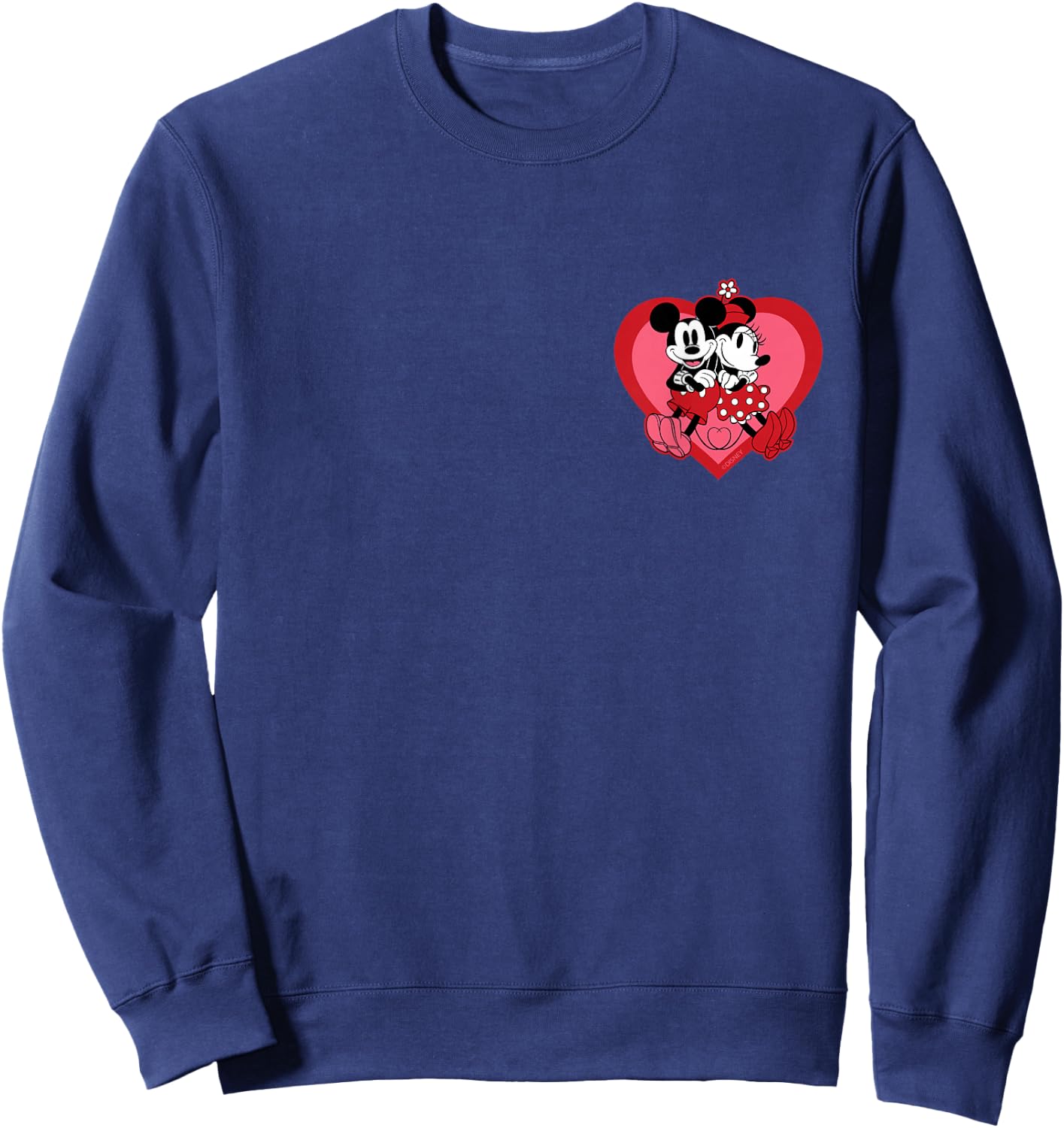 Disney Mickey & Minnie Mouse Couples Valentine’s Tail Heart Sweatshirt - Sweatshirt | Navy
