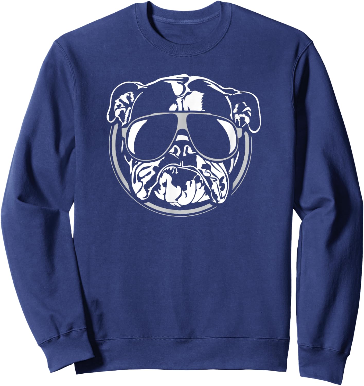 Funny English Bulldog dog hund Shirt gift Women Girls Kids Sweatshirt - Sweatshirt | Navy