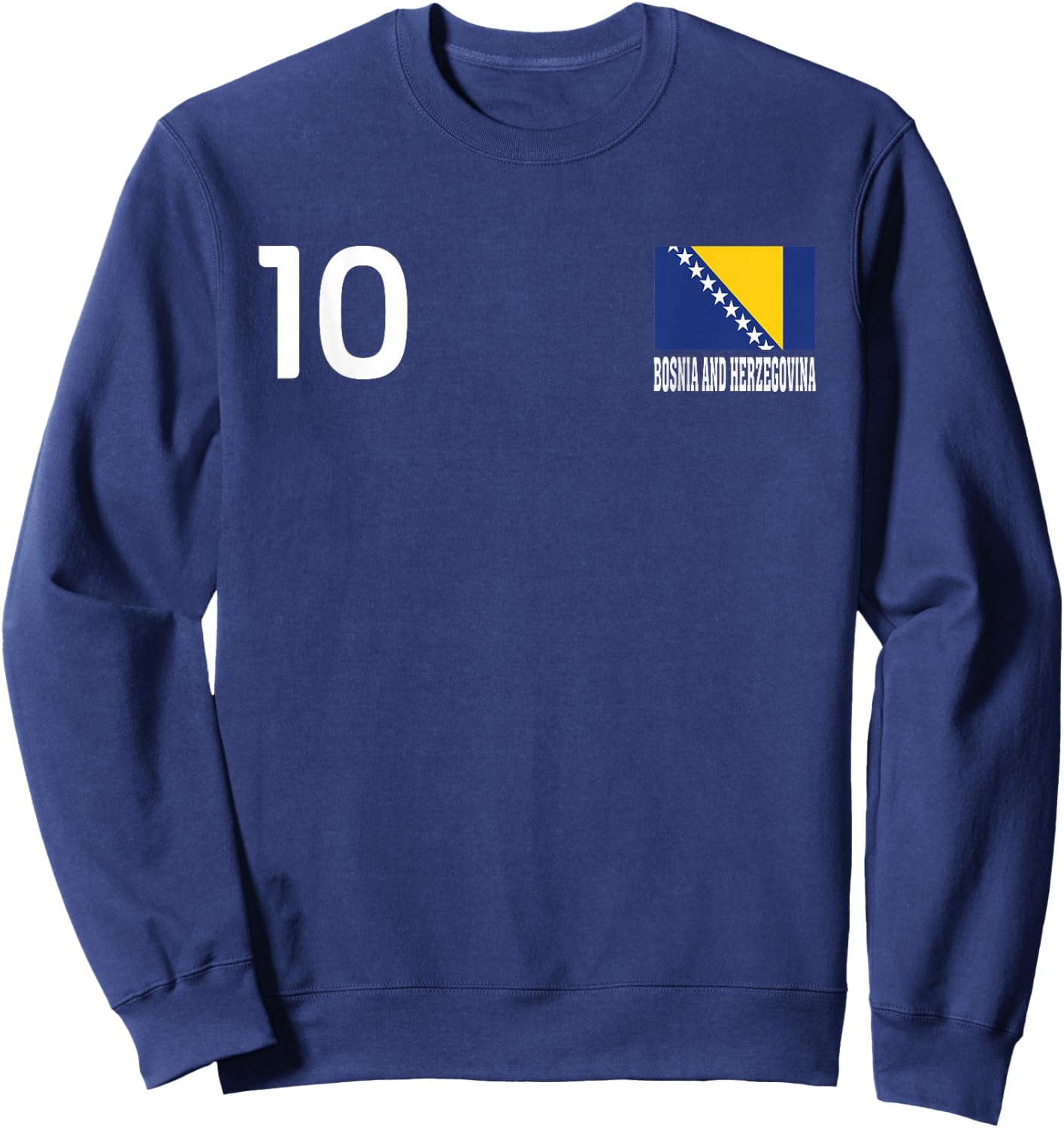 Nationalflagge von Bosnien und Herzegowina, 10 Stück Sweatshirt - Sweatshirt | Navy