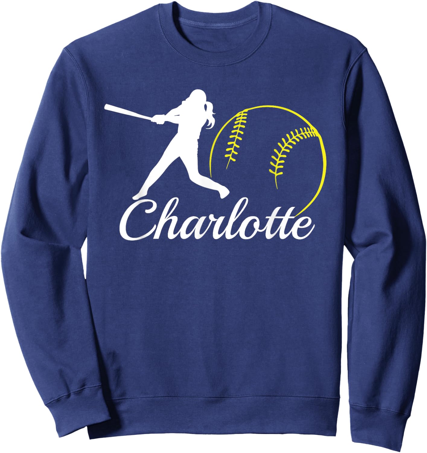 Charlotte Softball Name Shirt for Charlotte Sweatshirt - Sweatshirt | Navy