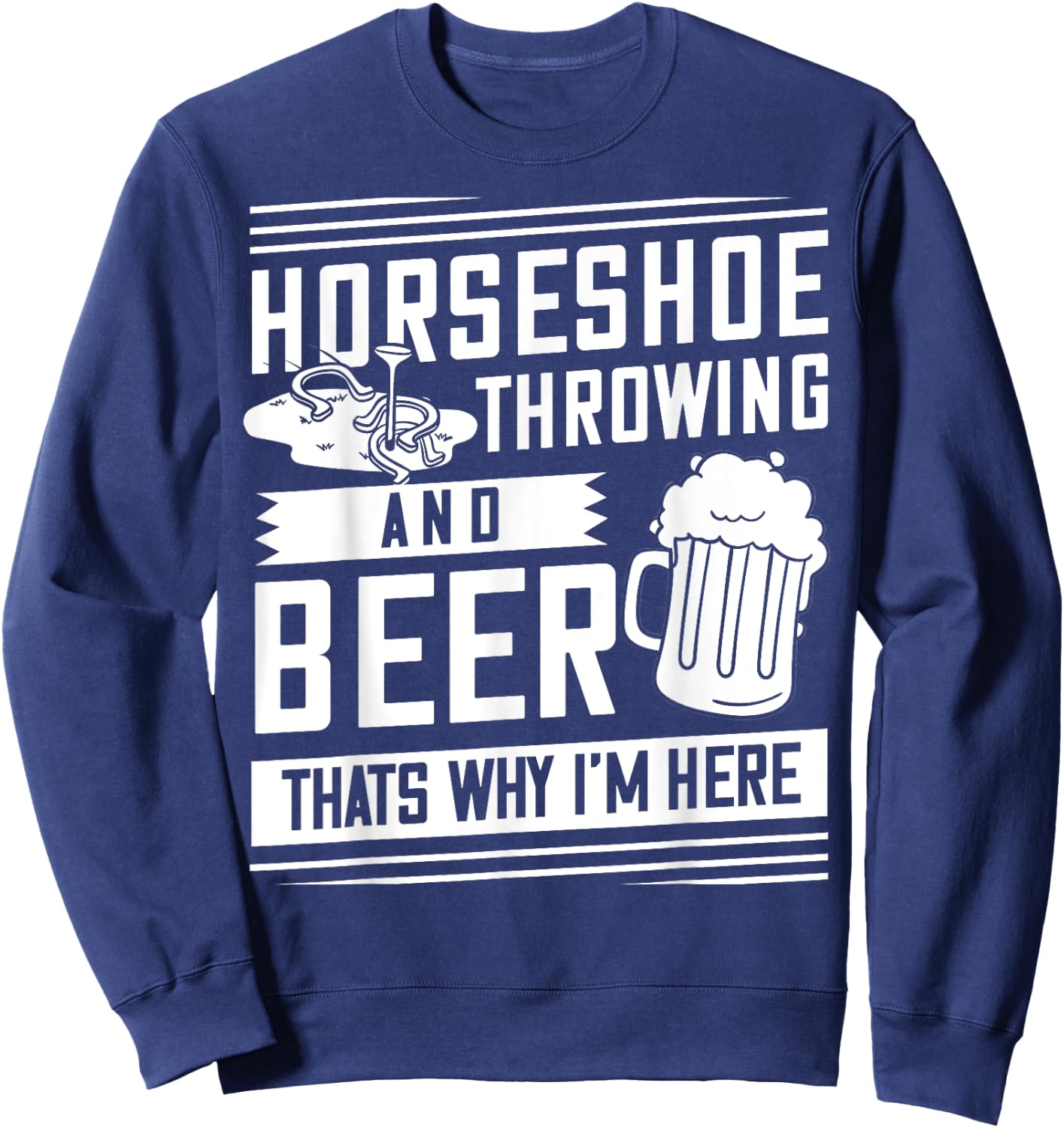 Horseshoe Pitching Gift Throwing Shoes Sweatshirt - Sweatshirt | Navy