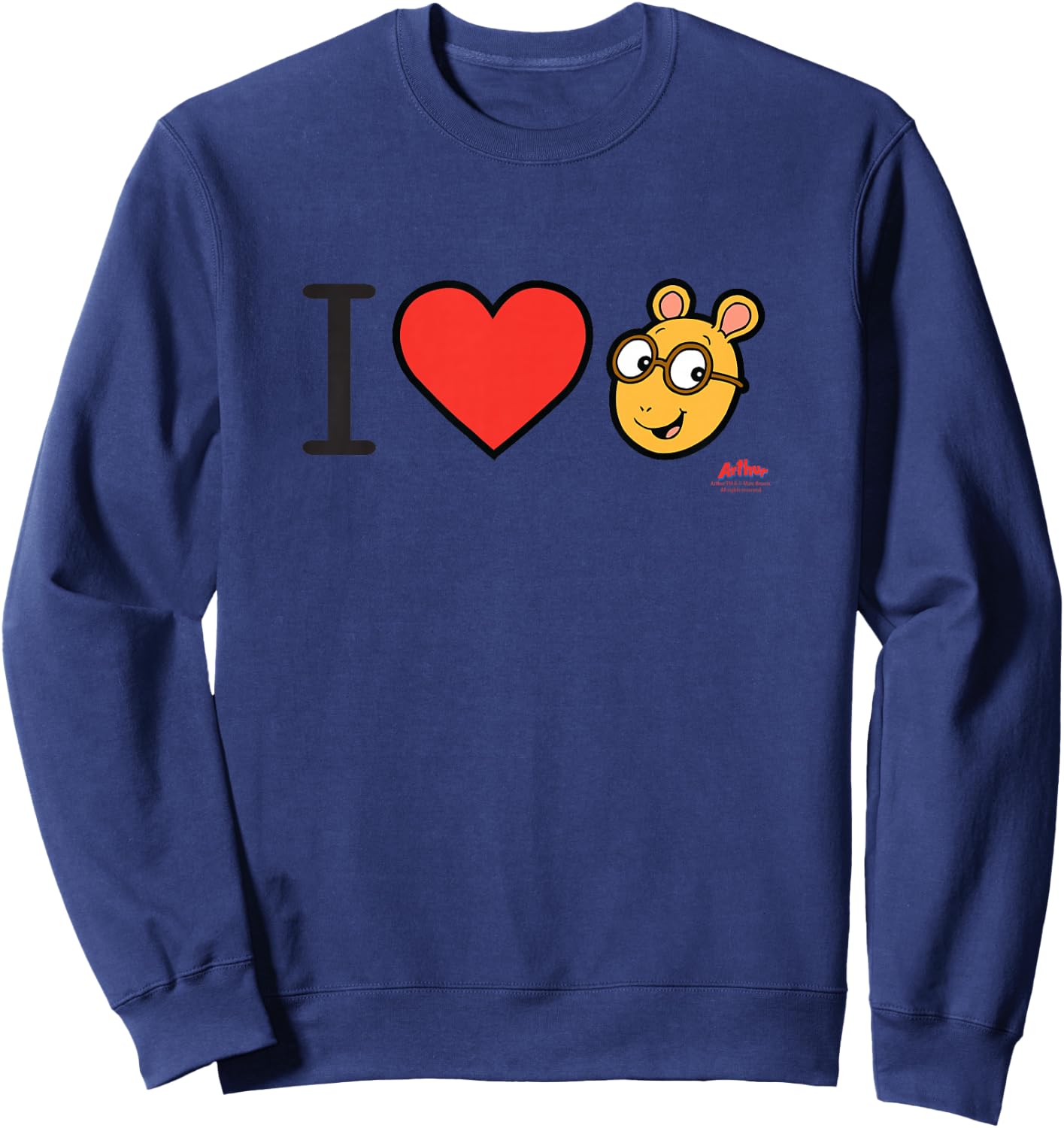 Kids Arthur I Heart Arthur Cartoon Sweatshirt - Sweatshirt | Navy