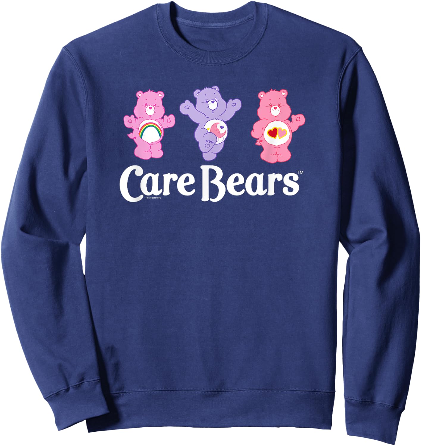 Care Bears Love-a-Lot Cheer & Sweet Dreams Bear Vintage Logo , Black, S Sweatshirt - Sweatshirt | Navy