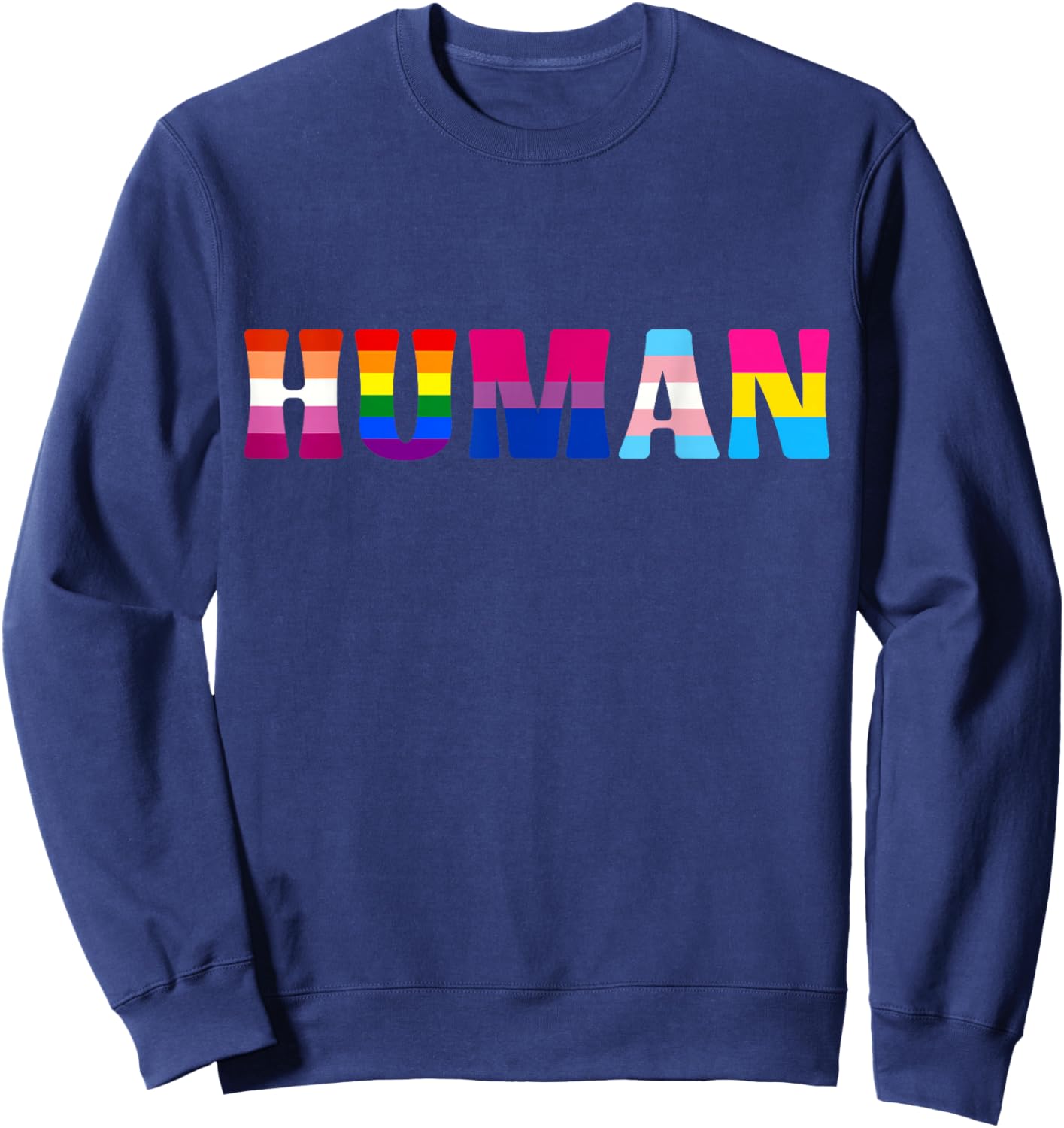 Human Rainbow Pride Queer Lesbian Gay CSD Party Wear LGBT , black Sweatshirt - Sweatshirt | Navy