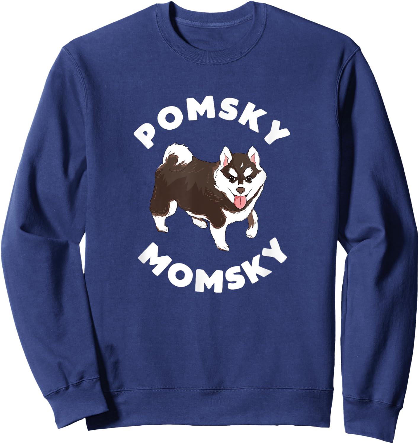 Pomsky Momsky for Dog Pet Mom Sweatshirt - Sweatshirt | Navy