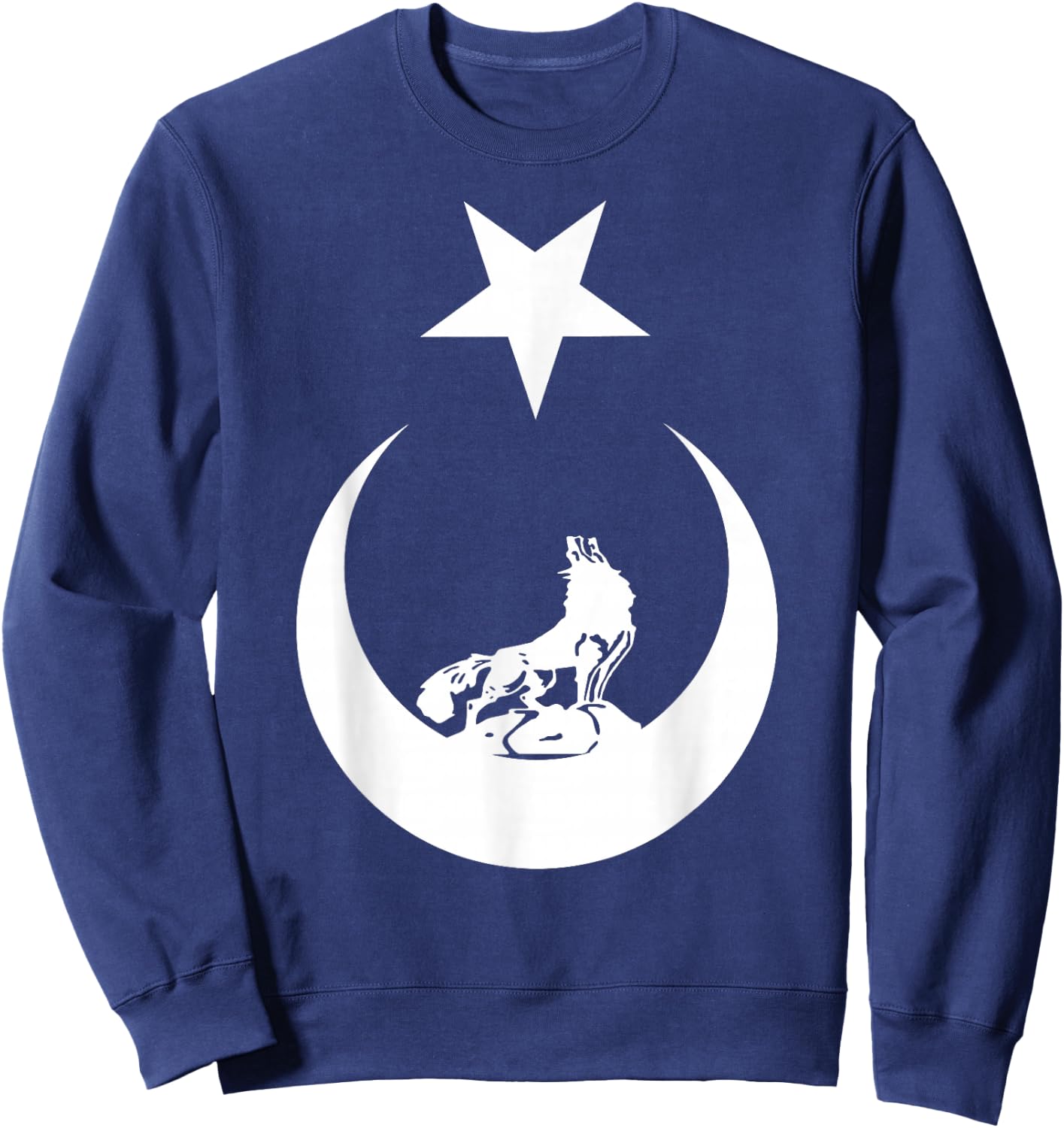 Türkisches Bozkurt Grey Wolf Flag Shirt Sweatshirt - Sweatshirt | Navy