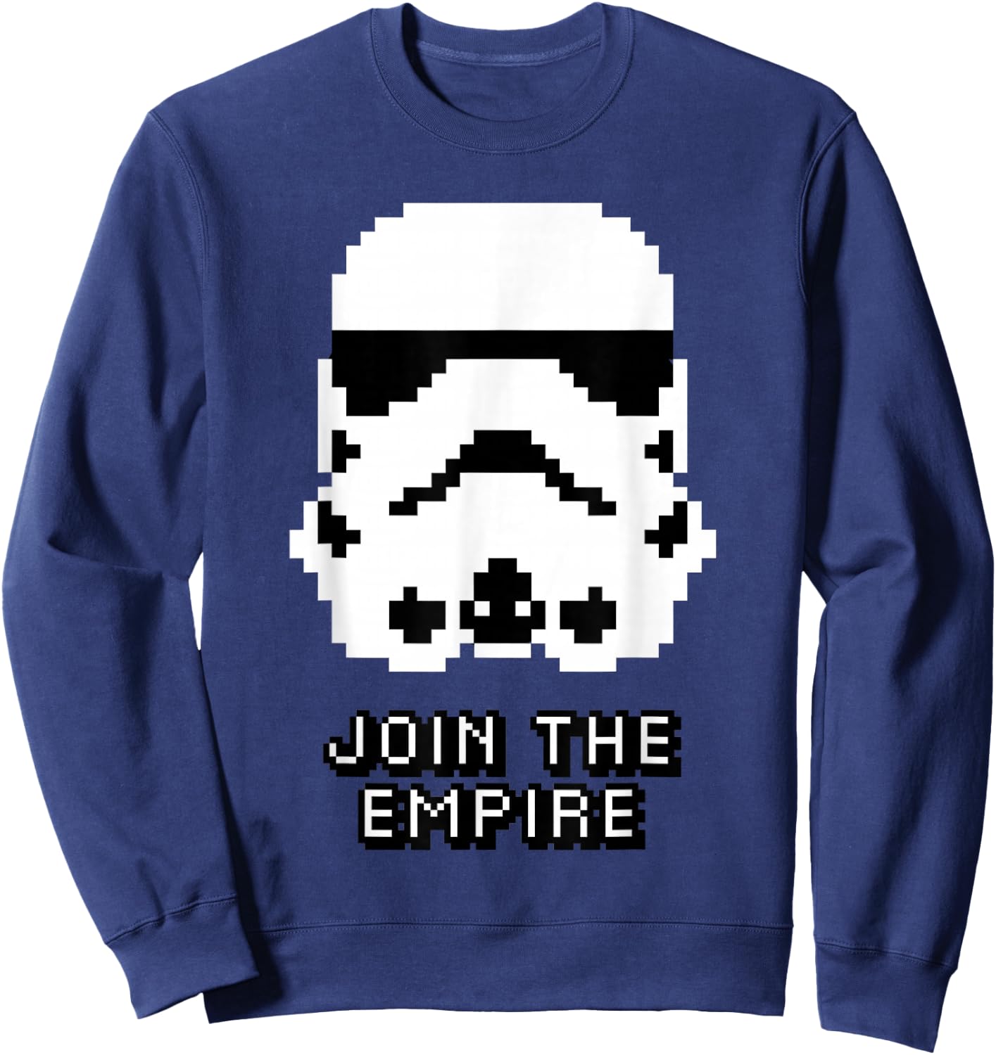 Star Wars Stormtrooper Big Face Pixel Art Join The Empire Sweatshirt - Sweatshirt | Navy