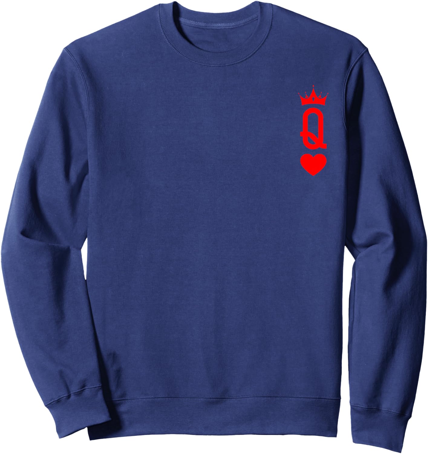 Queen of Heart King And Queen Easy Couple Halloween Costume , black Sweatshirt - Sweatshirt | Navy