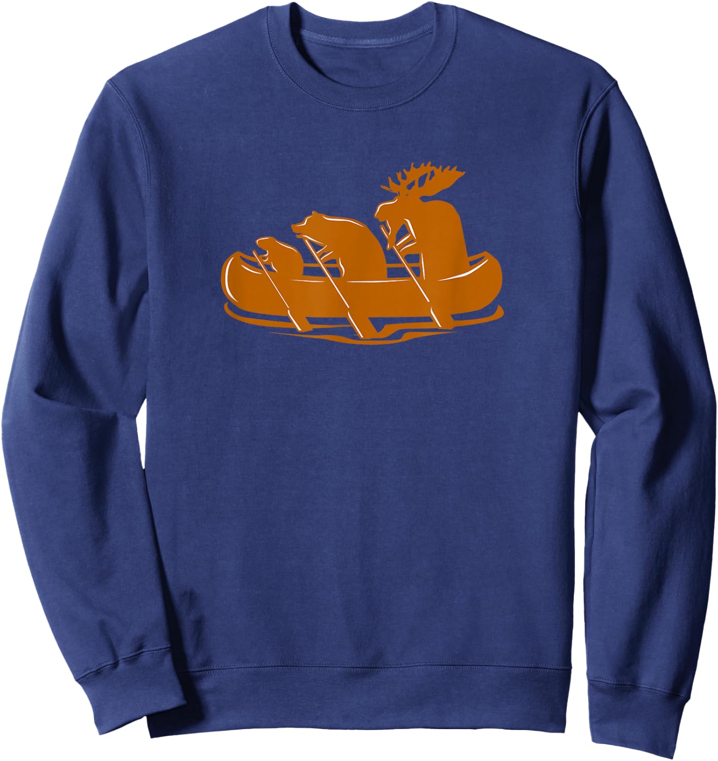 Canoeing Beaver Bear Moose Canoe Team Funny Sweatshirt - Sweatshirt | Navy