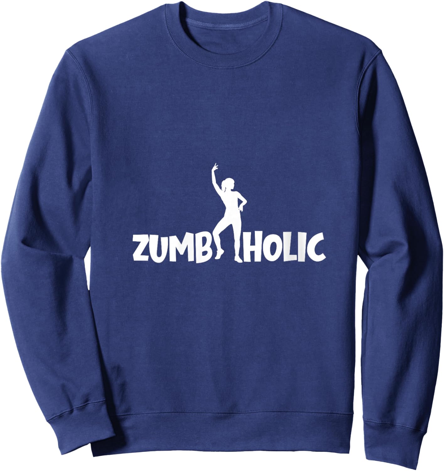 Women's Zumbaholic Dance Fitness Deeply Enthusiastic Instructor V-Neck Sweatshirt - Sweatshirt | Navy