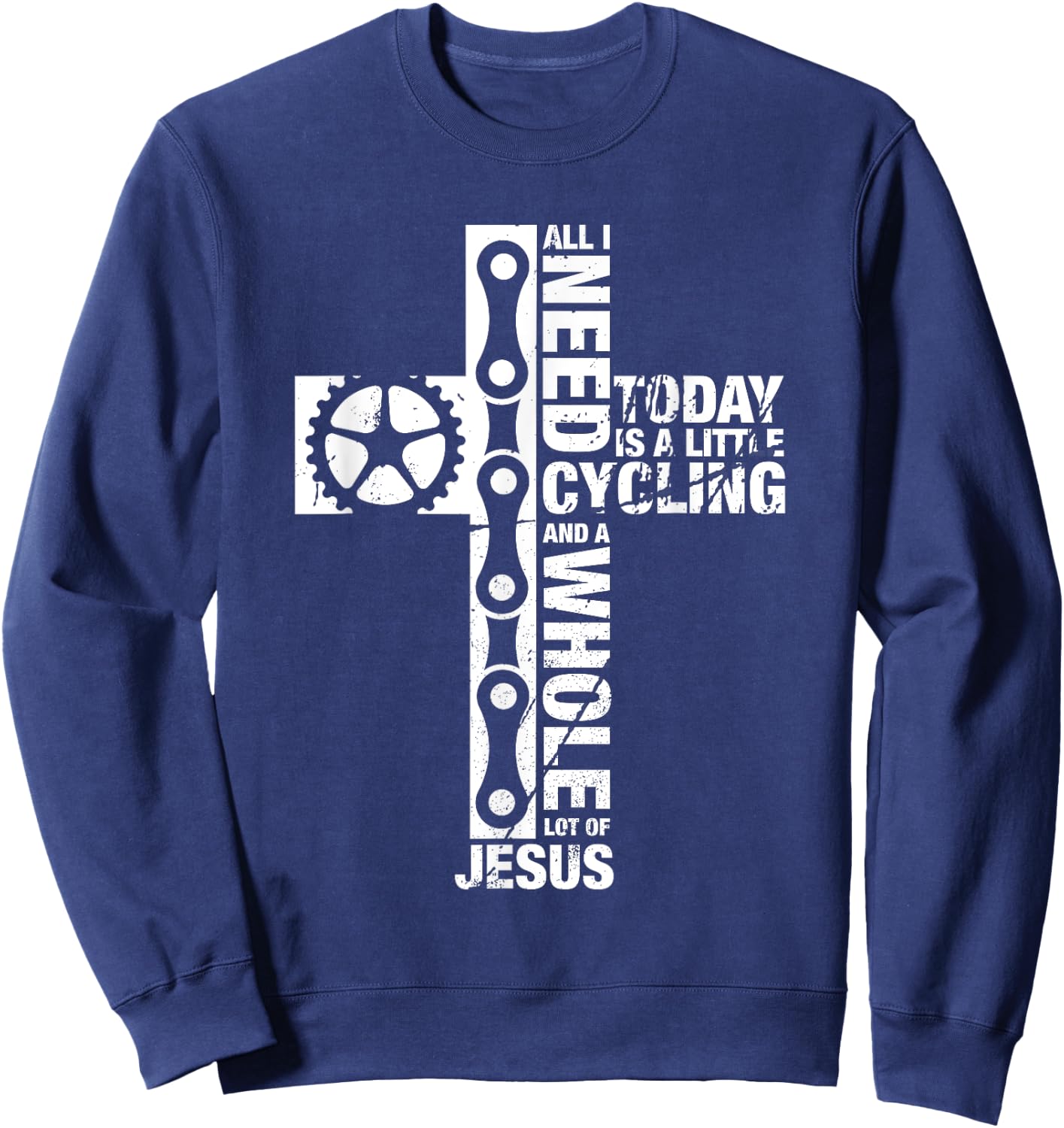 Bluetonic Cycling All I Need Is Cycling And Jesus Christian Religious Gifts Sweatshirt - Sweatshirt | Navy