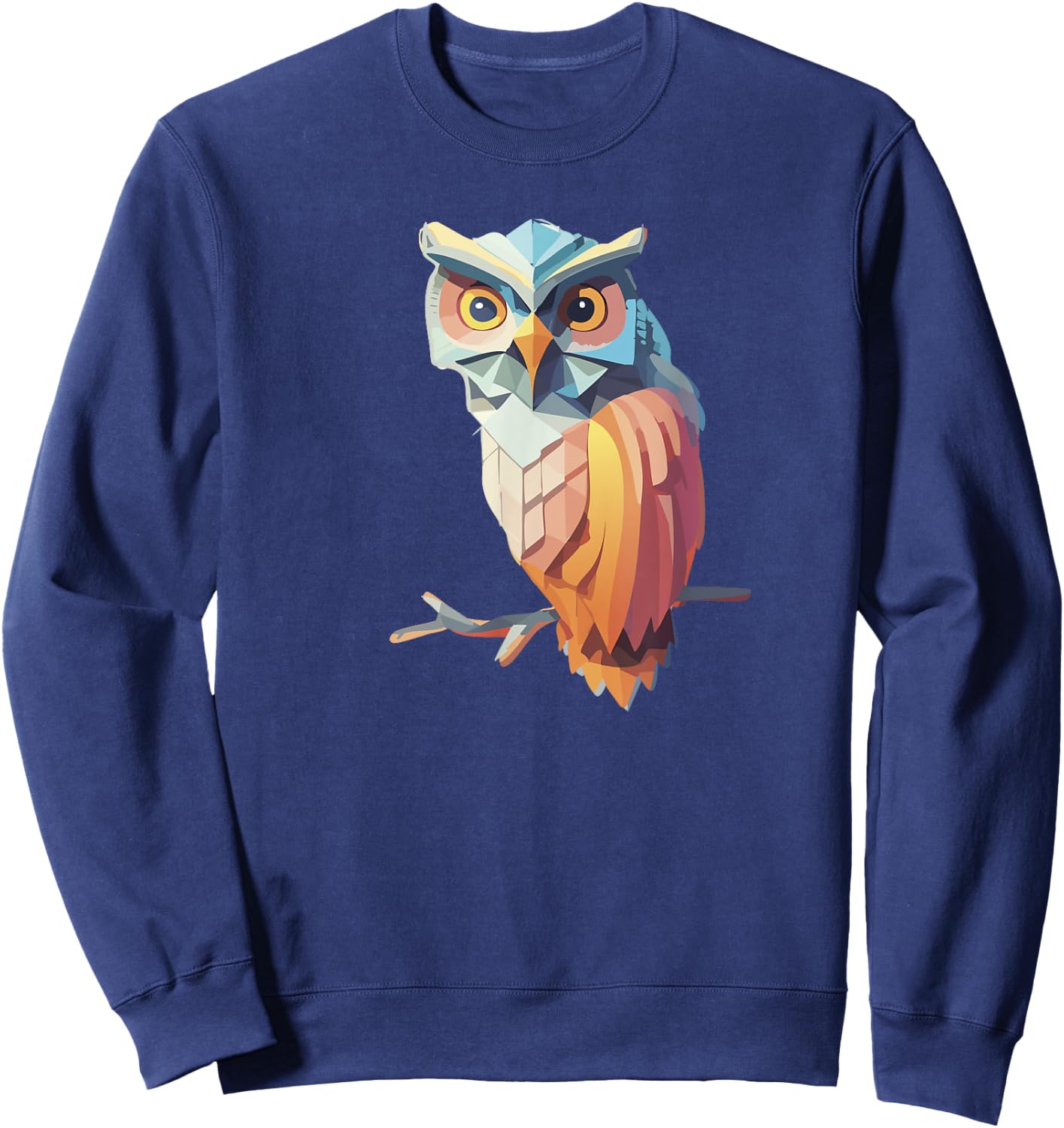 Wise Owl Artwork - Bird Art Animal, Owl Birds, Owl Gifts Sweatshirt - Sweatshirt | Navy