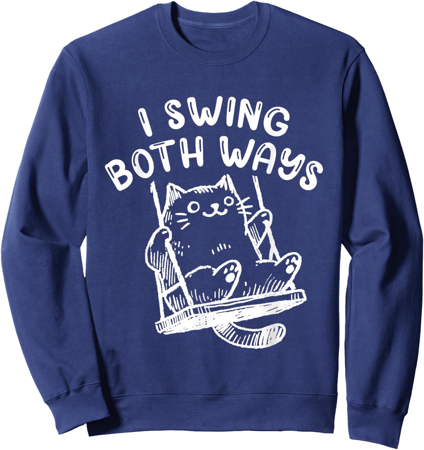 Bisexuell Bi Pride Cute Cat I Swing Both Ways Women Sweatshirt - Sweatshirt | Navy