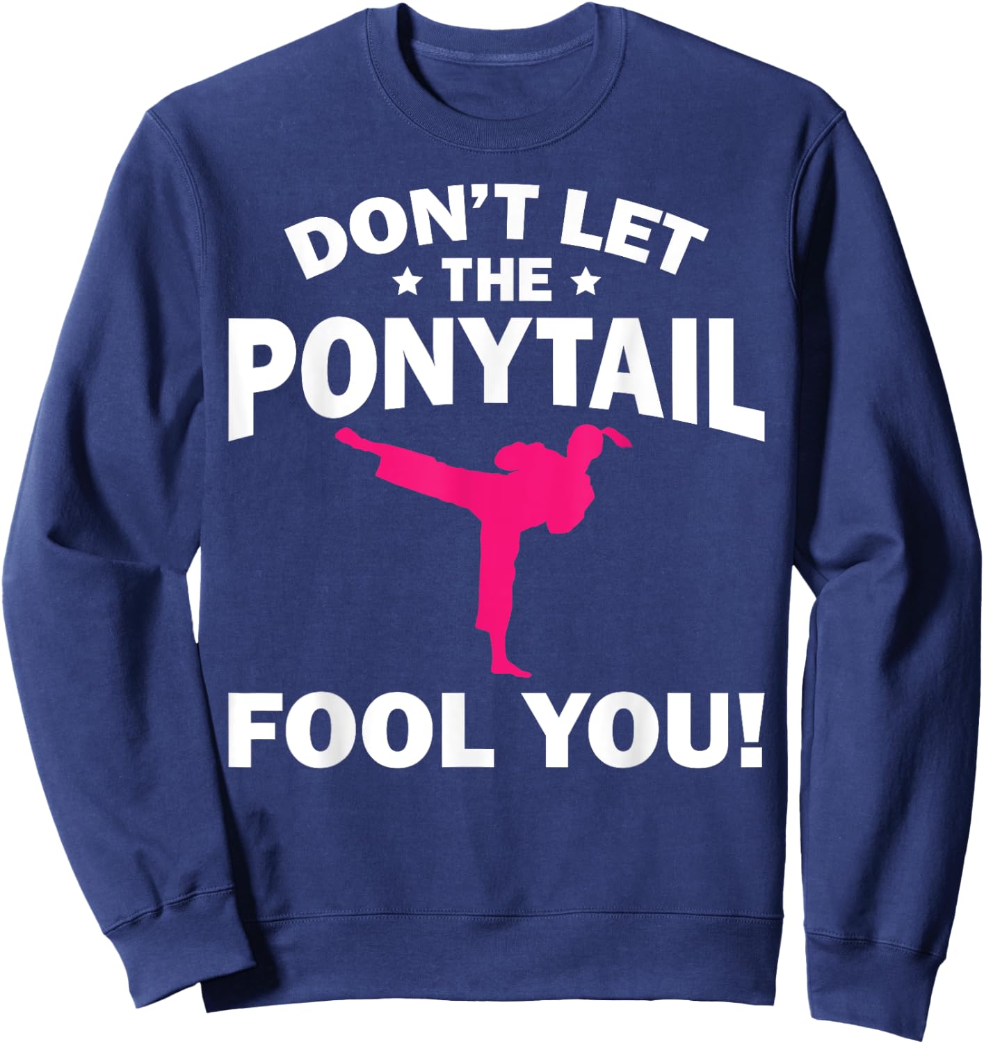 Funny Girl Karate Design Kids Women Kickboxing Black Belt Sweatshirt - Sweatshirt | Navy
